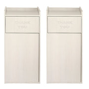 40 Gal. White Wood Commercial Tray Top Waste Enclosure Trash Receptacle 2 Pack