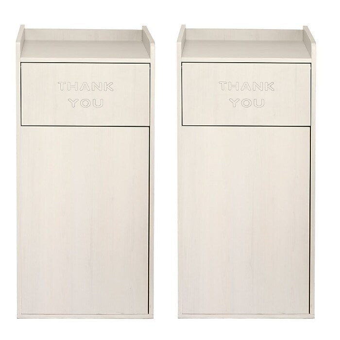 40 Gal. White Wood Commercial Tray Top Waste Enclosure Trash Receptacle 2 Pack