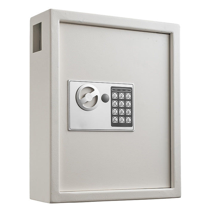 40-Key Steel Digital Lock Key Cabinet, White