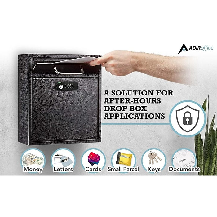 Medium Wall Mountable Mailbox with Key and Combination lock