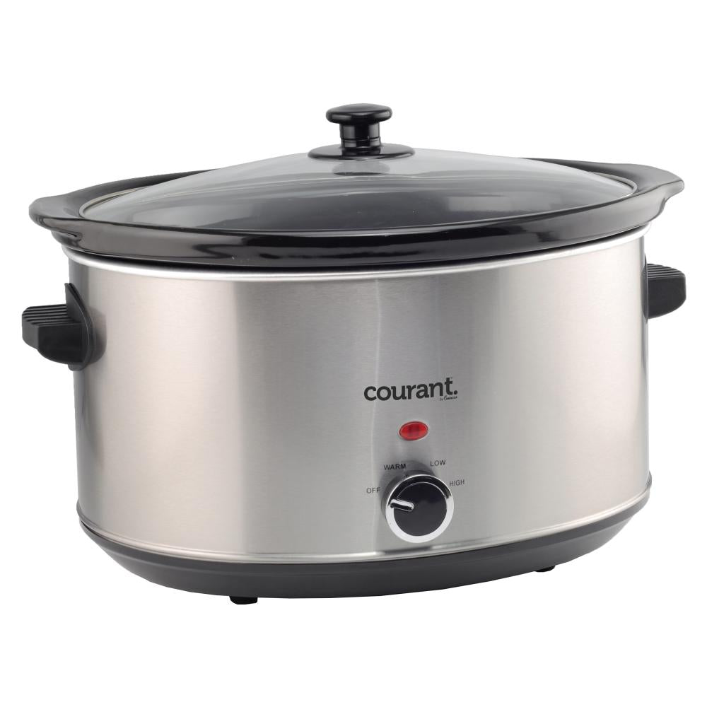 Courant 8.5 Quart Oval Slow Cooker, Stainless Steel