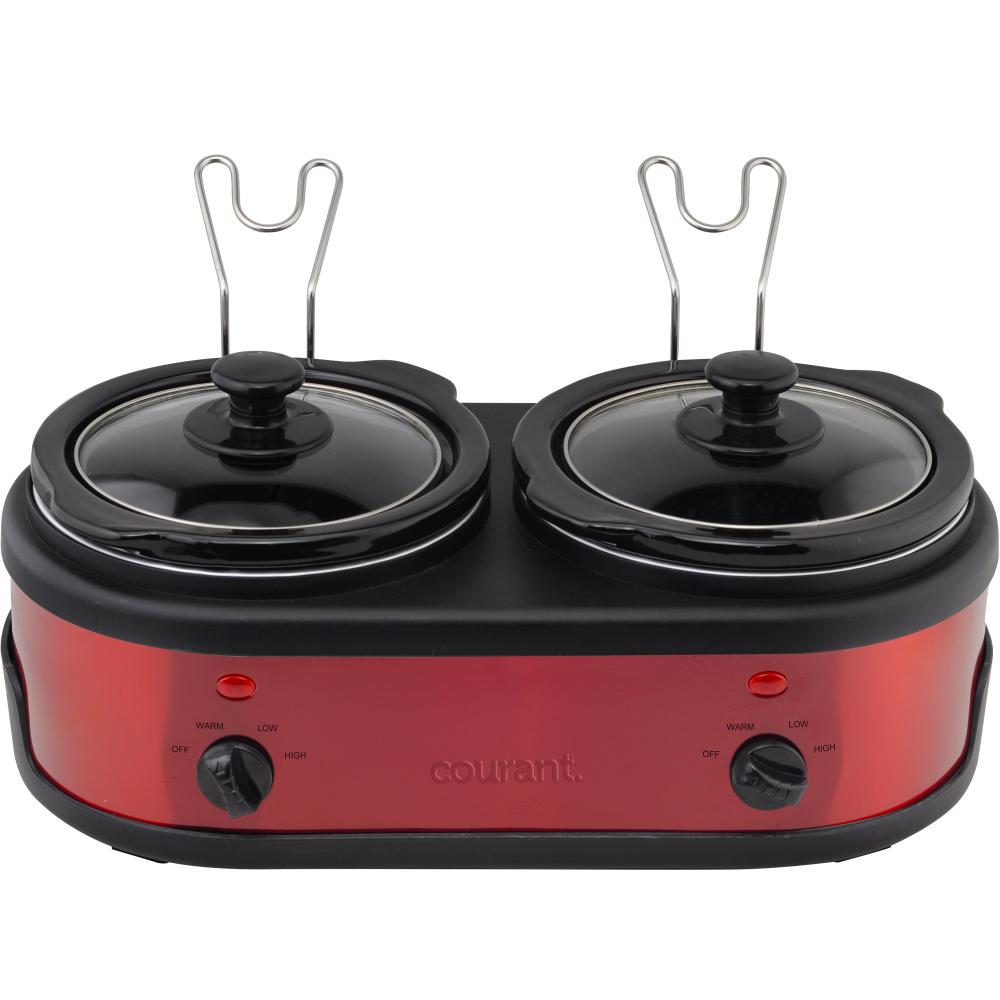 Courant 1.6-QT Double Slow Cooker - Red