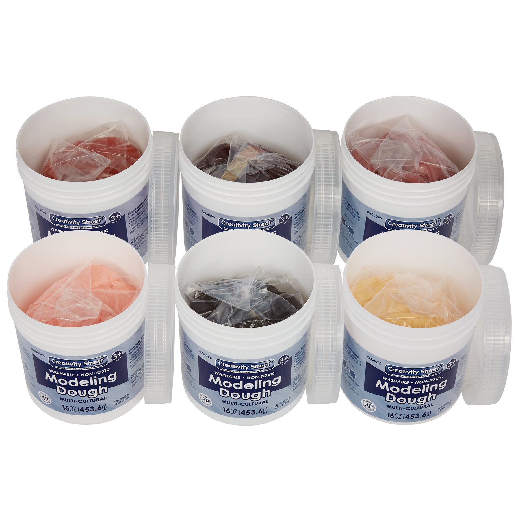 Modeling Dough, 6 Multi-Cultural Assortment, 1 lb. Per Color, 6 Pieces