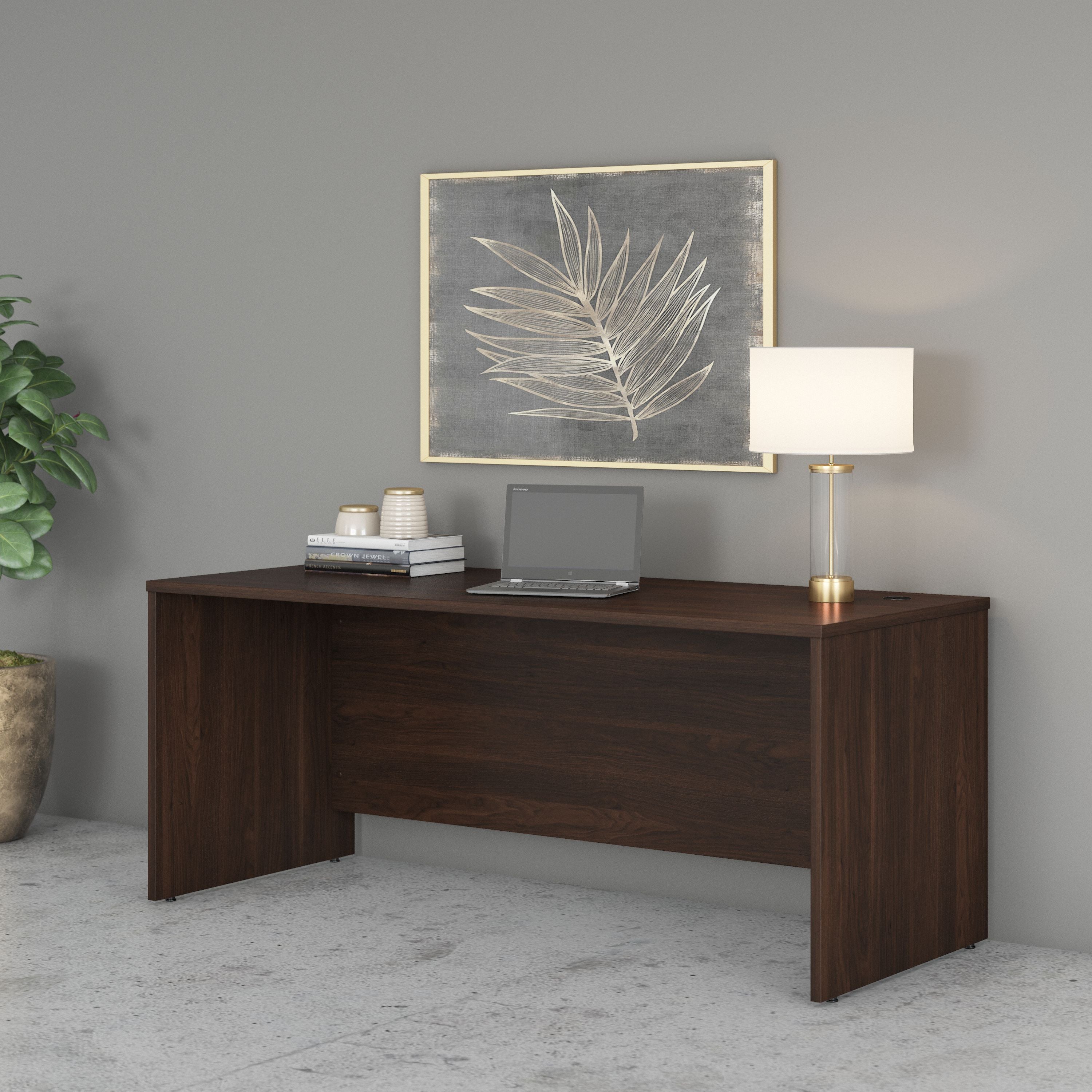 Bush Business Furniture Studio C 72W x 30D Office Desk in Black Walnut - 71.02" Width x 29.37" Depth x 29.84" Height