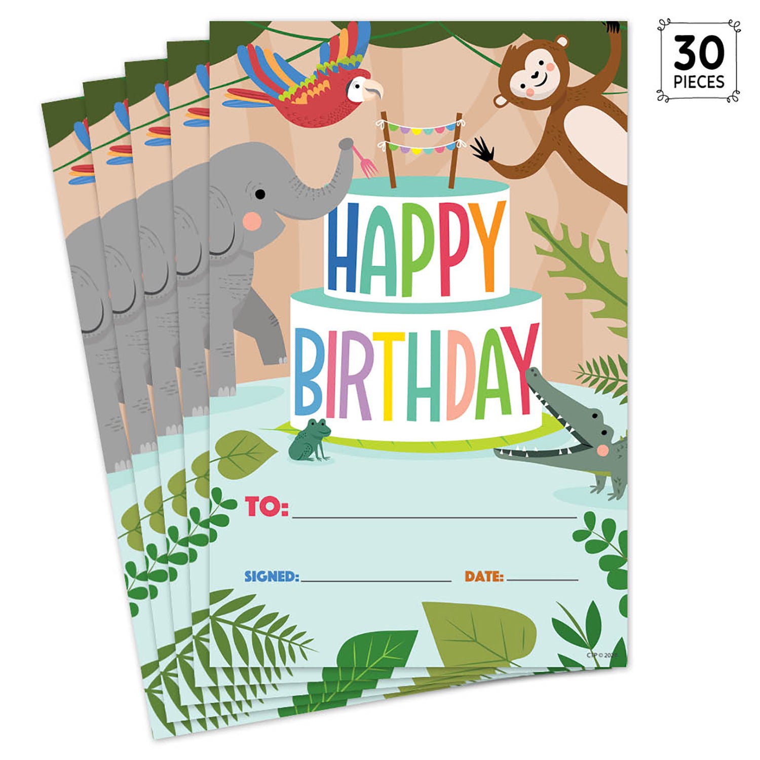Jungle Friends Happy Birthday Awards, Pack of 30