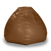 Atrium Collection Pazi Pod - Designer Foam Bean Bag Chair for Home Theaters, Offices, Schools, Reception & Waiting Rooms - Faux Leather - Walnut