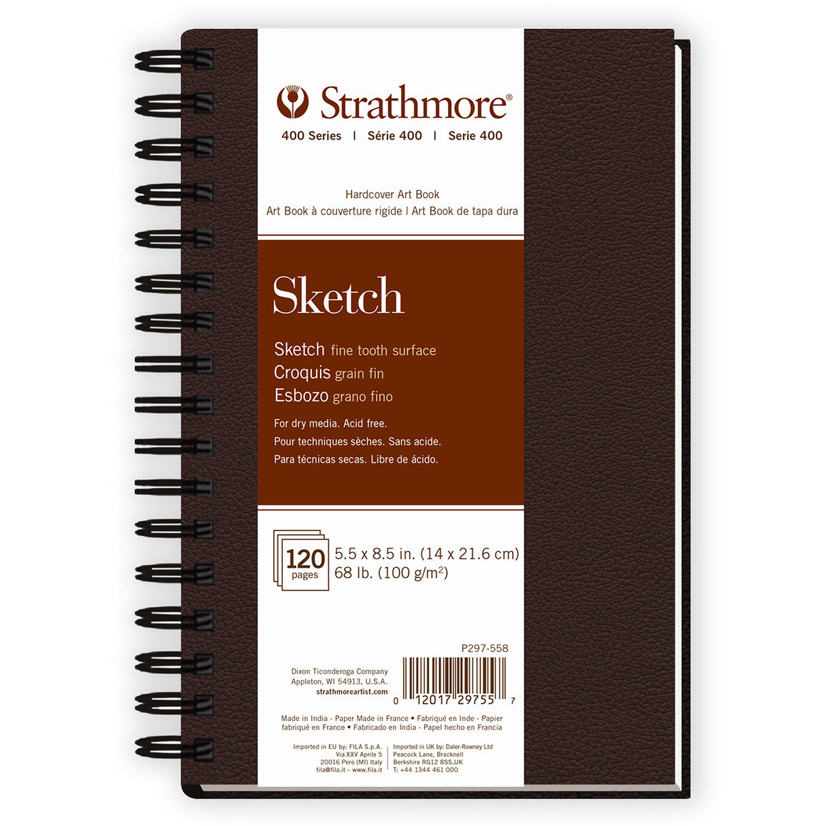 SKETCH BOOK 5.5X8.5 BRN WIRE BOUND