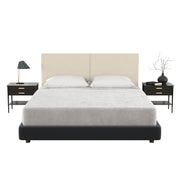 Jaxx Panelist Modern Padded Headboard- Set of 2 Wall Mounted Panels (Each 22.5" x 30")- Queen Double Tall, Microvelvet Dune Beige