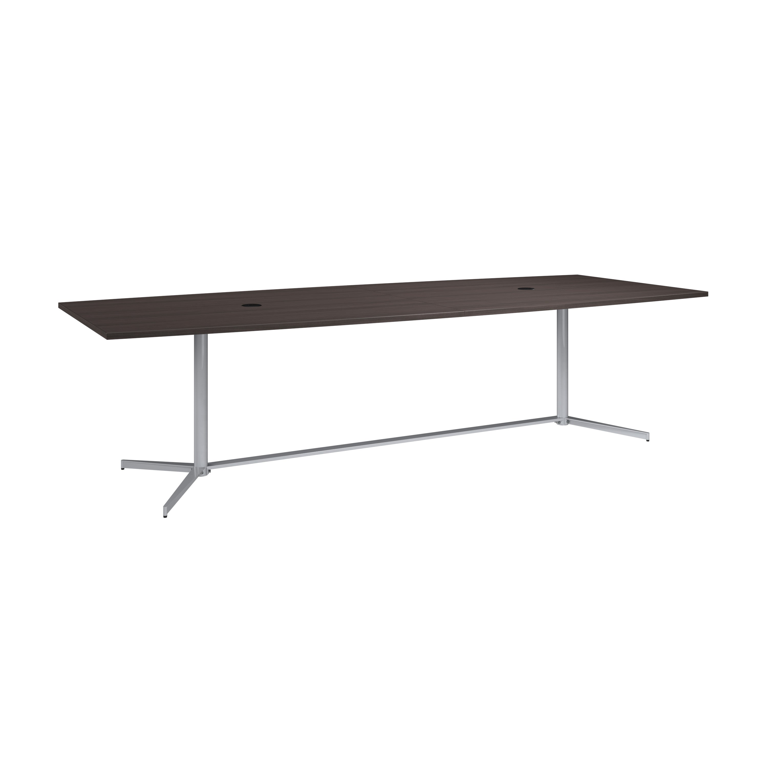 Bush Business Furniture 120-inch Office Conference Table with Metal Base in Storm Gray - 119.21" Width x 47.52" Depth x 28.65" Height