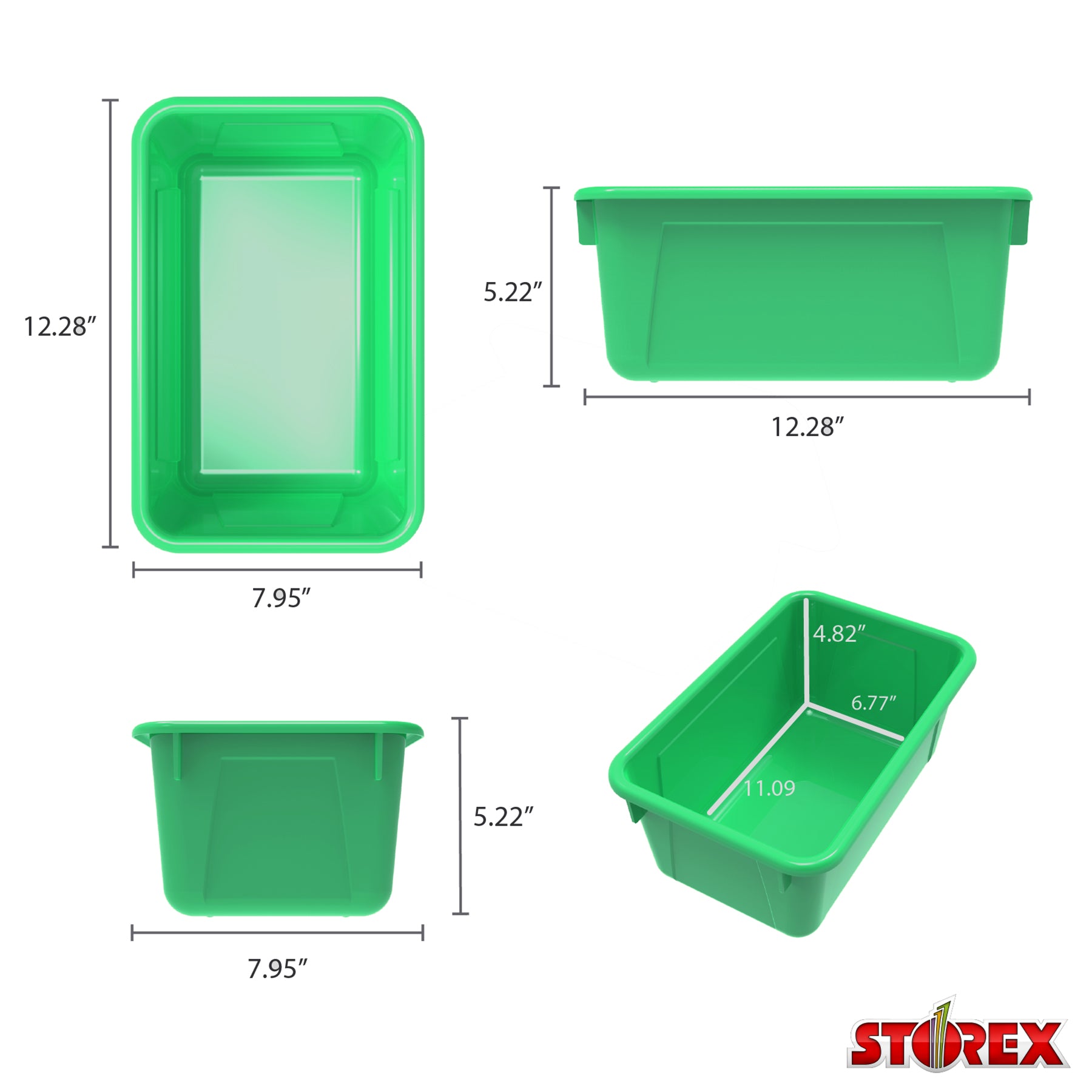 Small Cubby Bin, Green