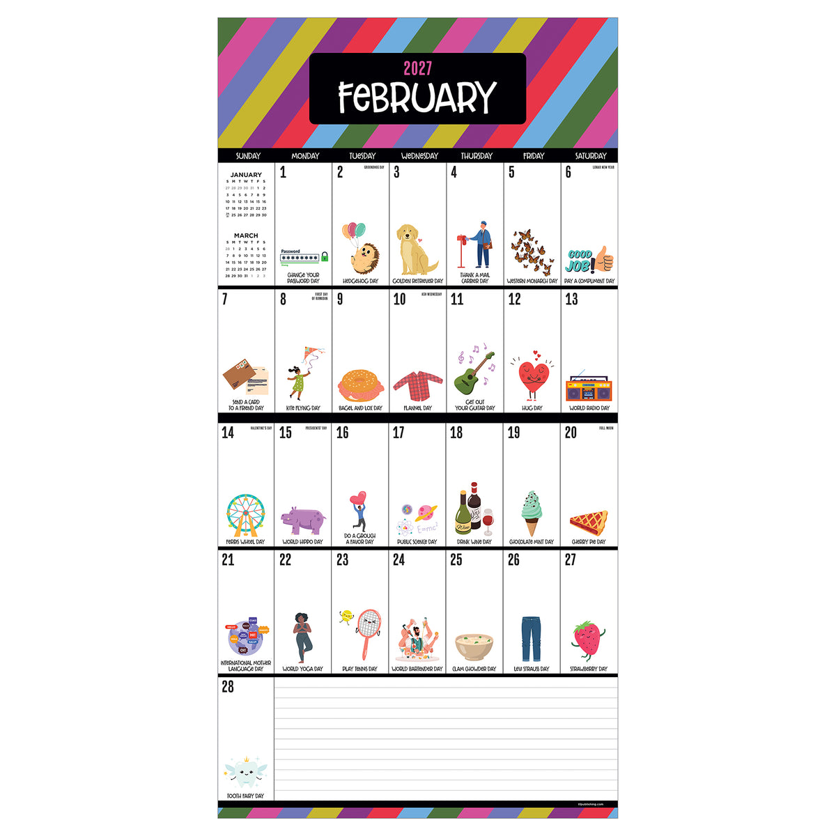 2027 EVERY DAY A HOLIDAY WALL CLNDR