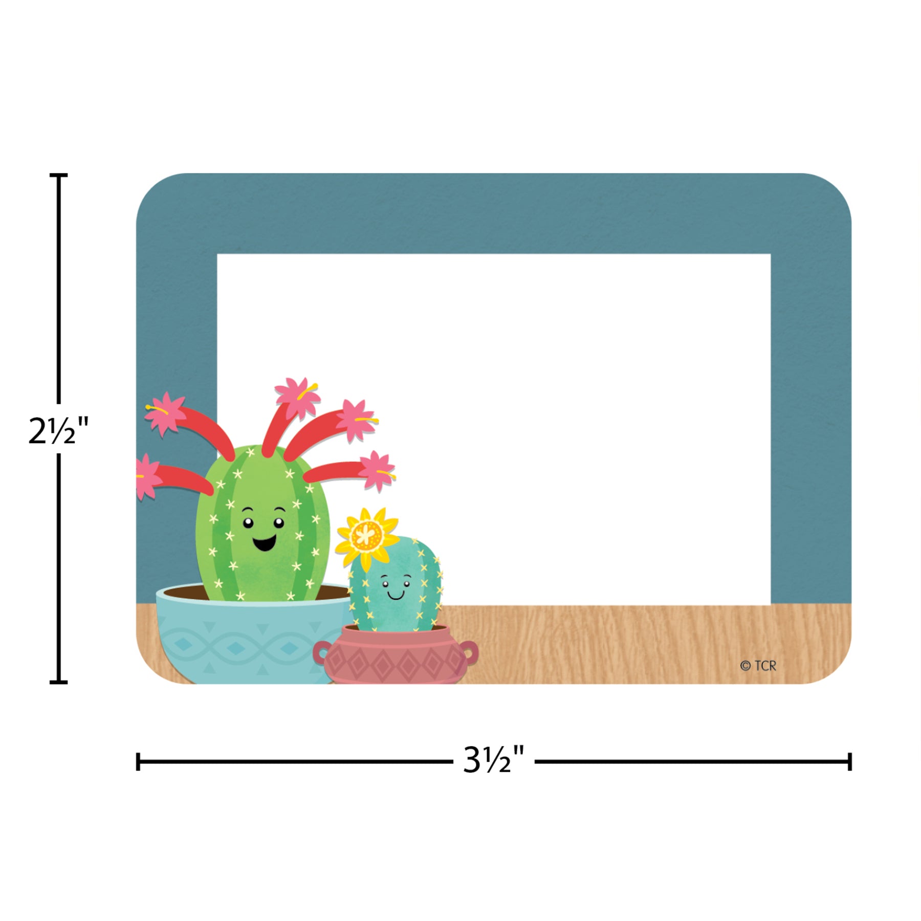 Happy Cactus Crew Name Tags/Labels - Multi-Pack, 3-1/2" x 2-1/2", Pack of 36