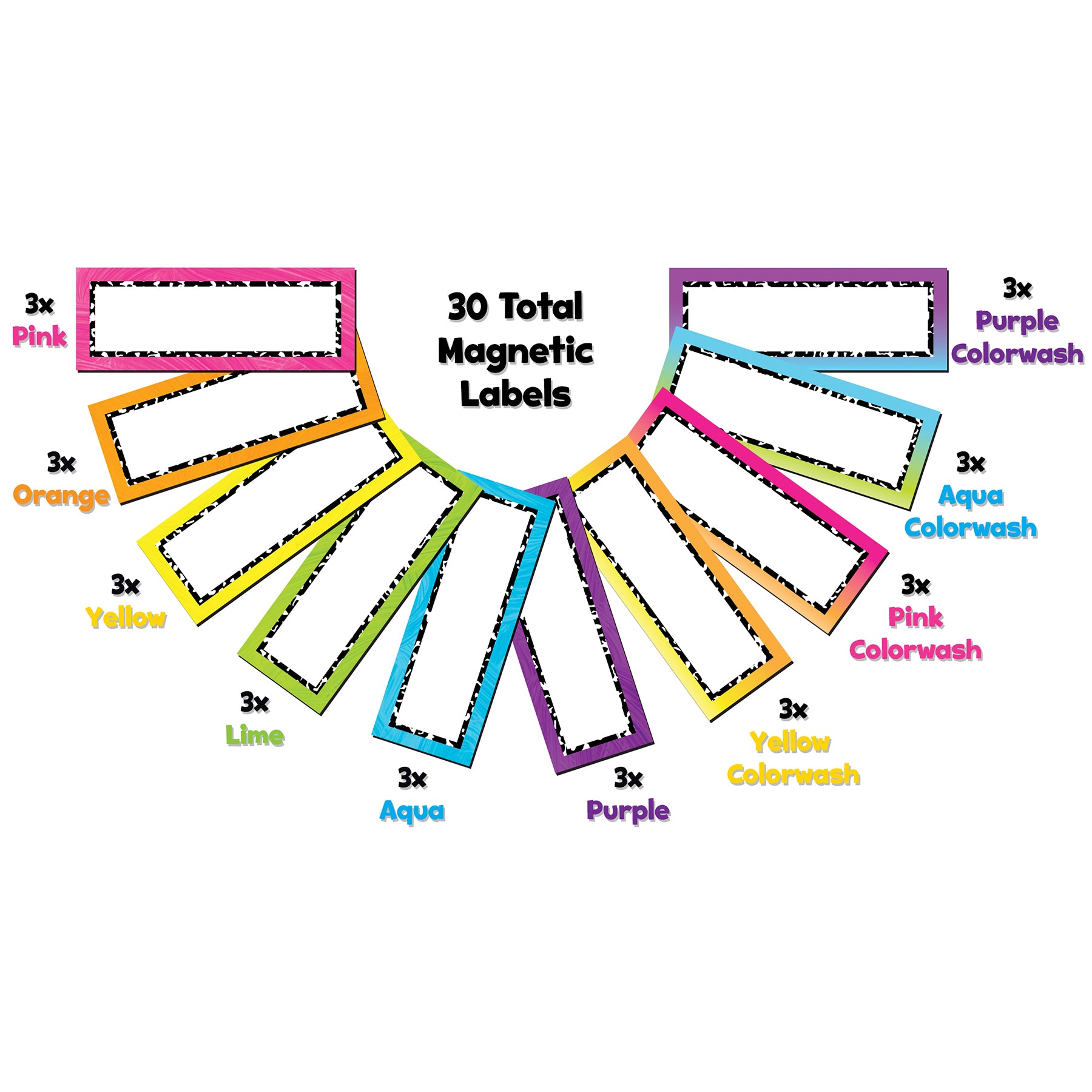 Brights 4Ever Magnetic Labels, Pack of 30