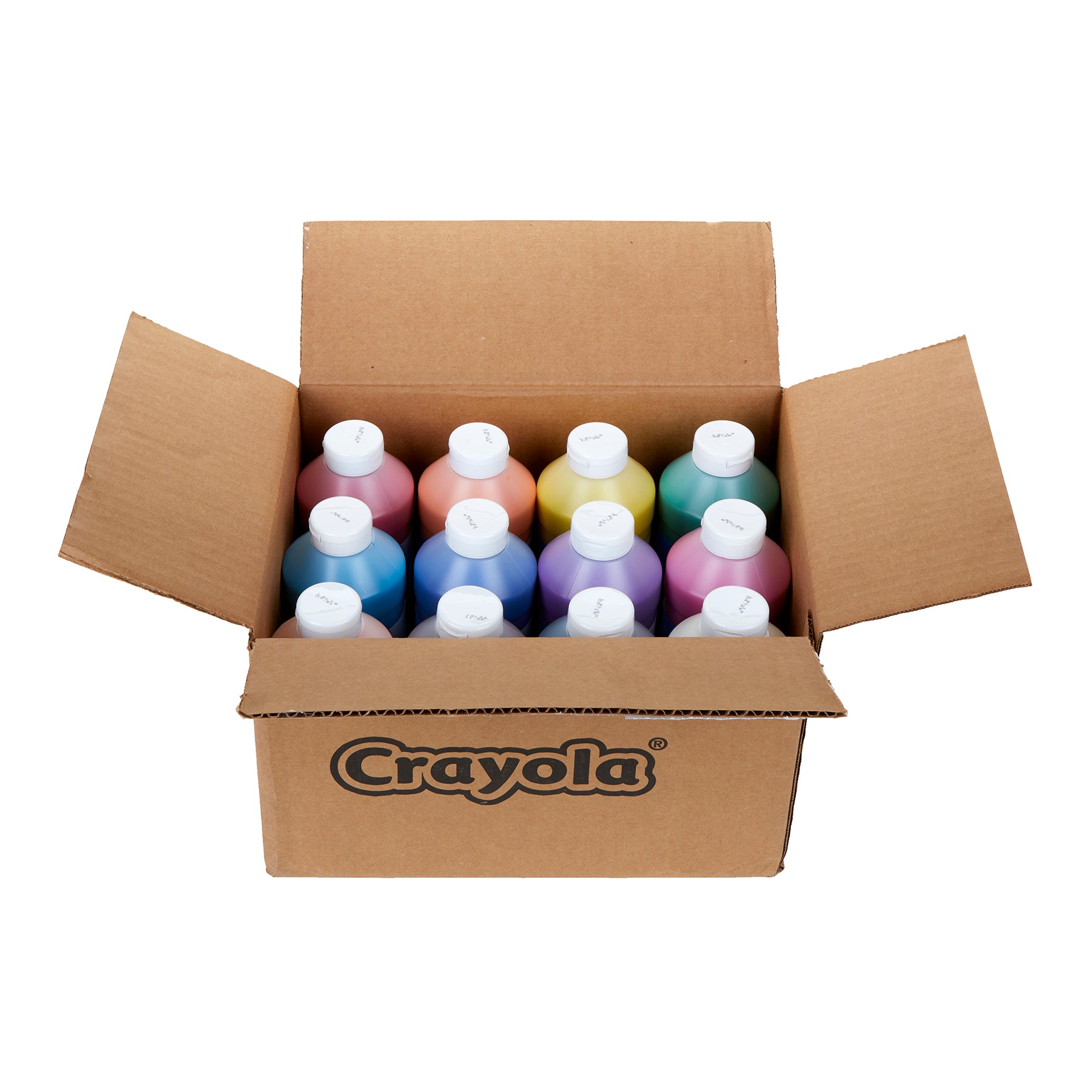 Washable Paint, Assorted Colors, 16 oz, 12 Count