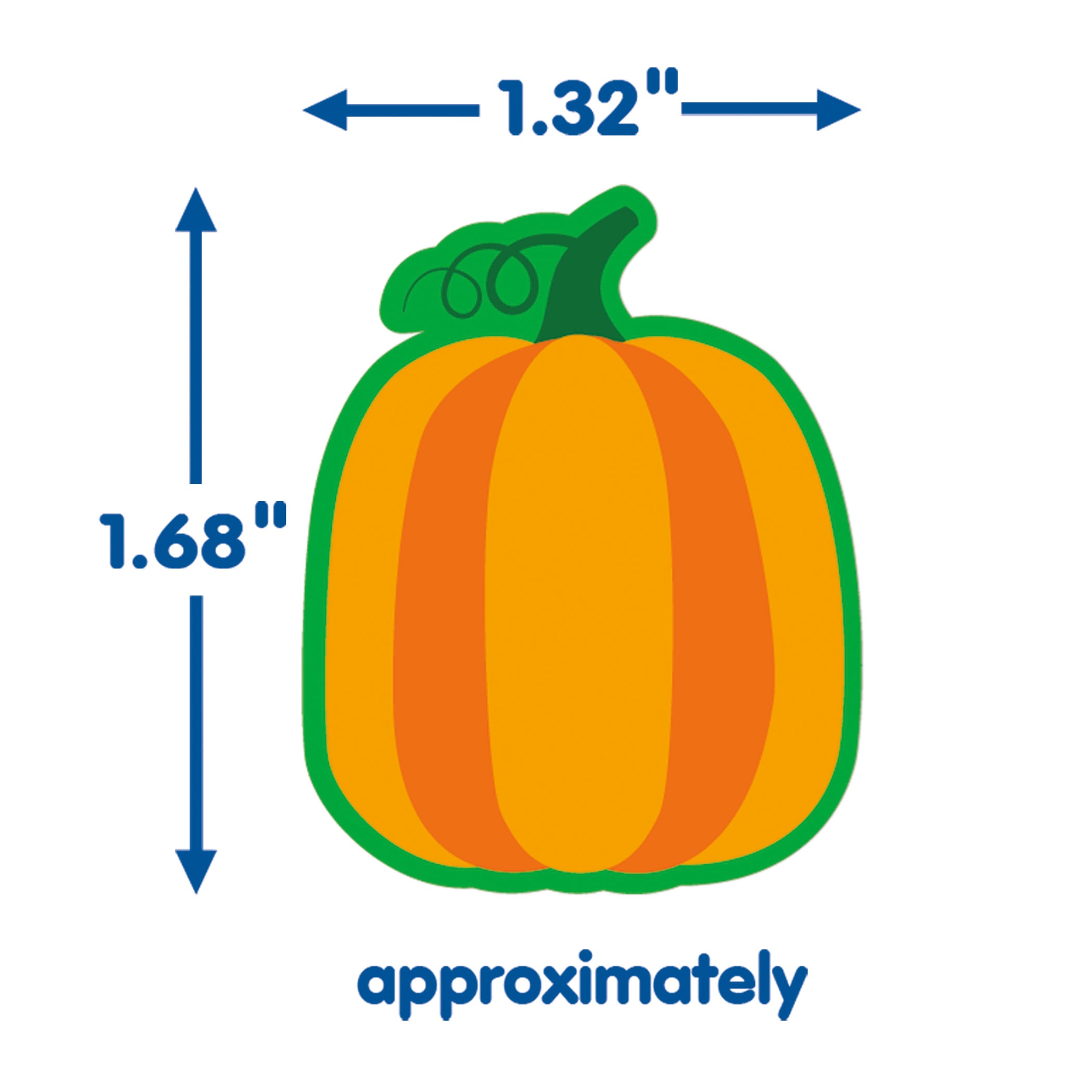 Fall Pumpkin Giant Stickers, Pack of 36
