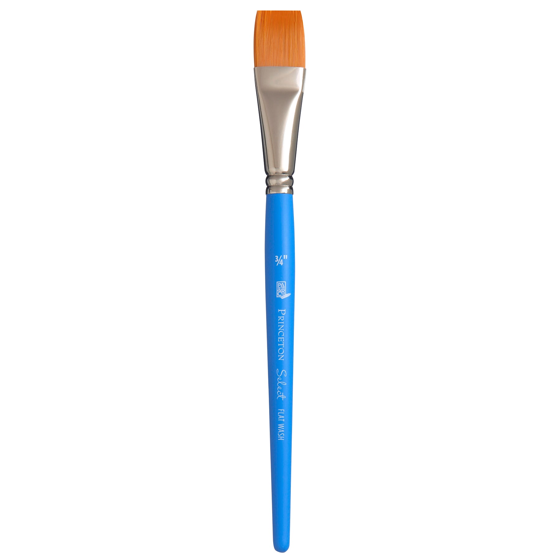 Select Artiste Flat Wash Brush, Synthetic Bristles, Short Handle Mixed Media Paintbrush, Jewel Blue, Size 3/4 inch, 1 Count