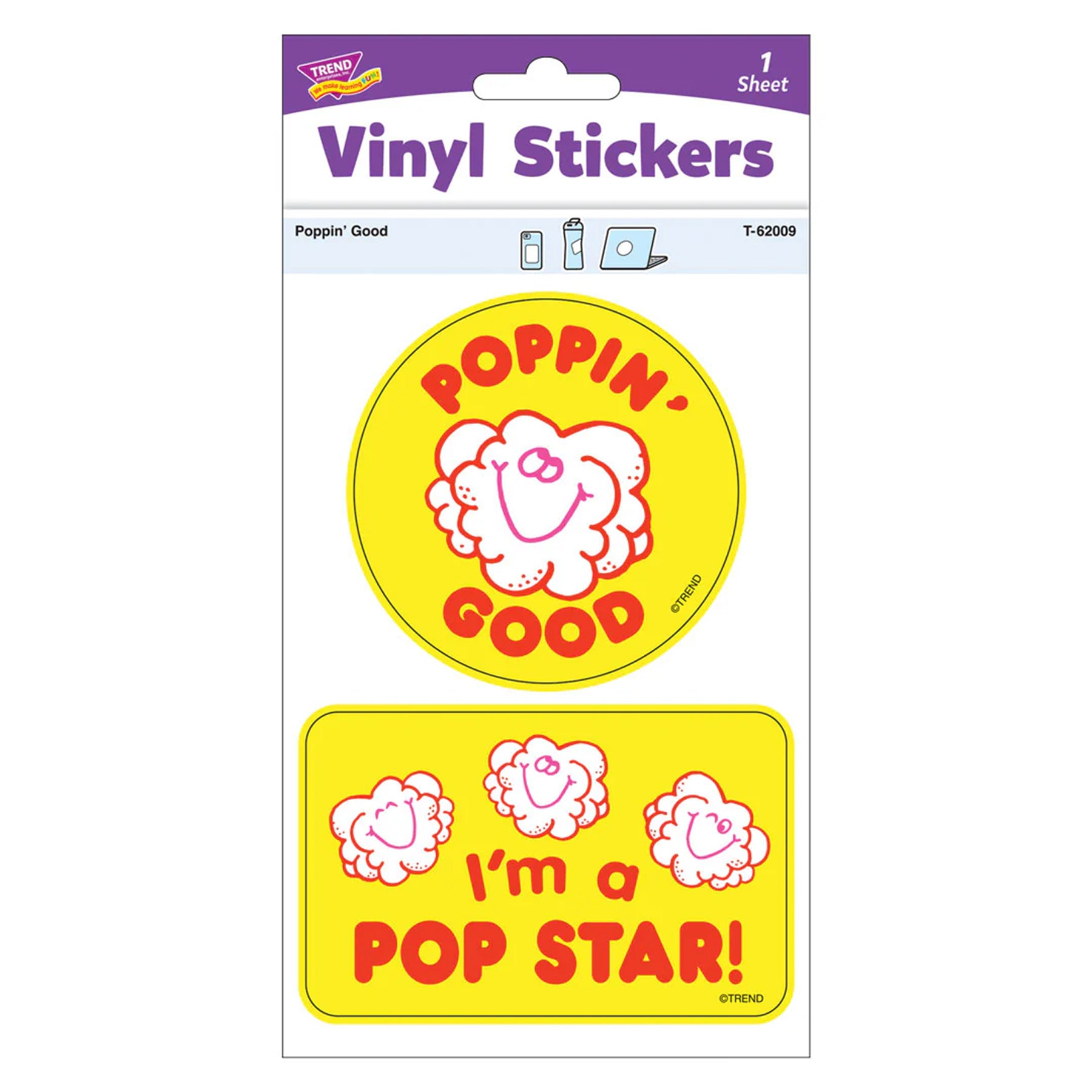 Poppin' Good Vinyl Stickers, Pack of 2