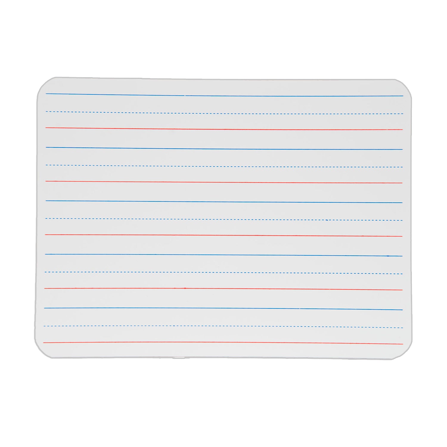 Two-Sided Dry Erase Board, Plain/Red & Blue Ruled, 9" x 12", Pack of 4