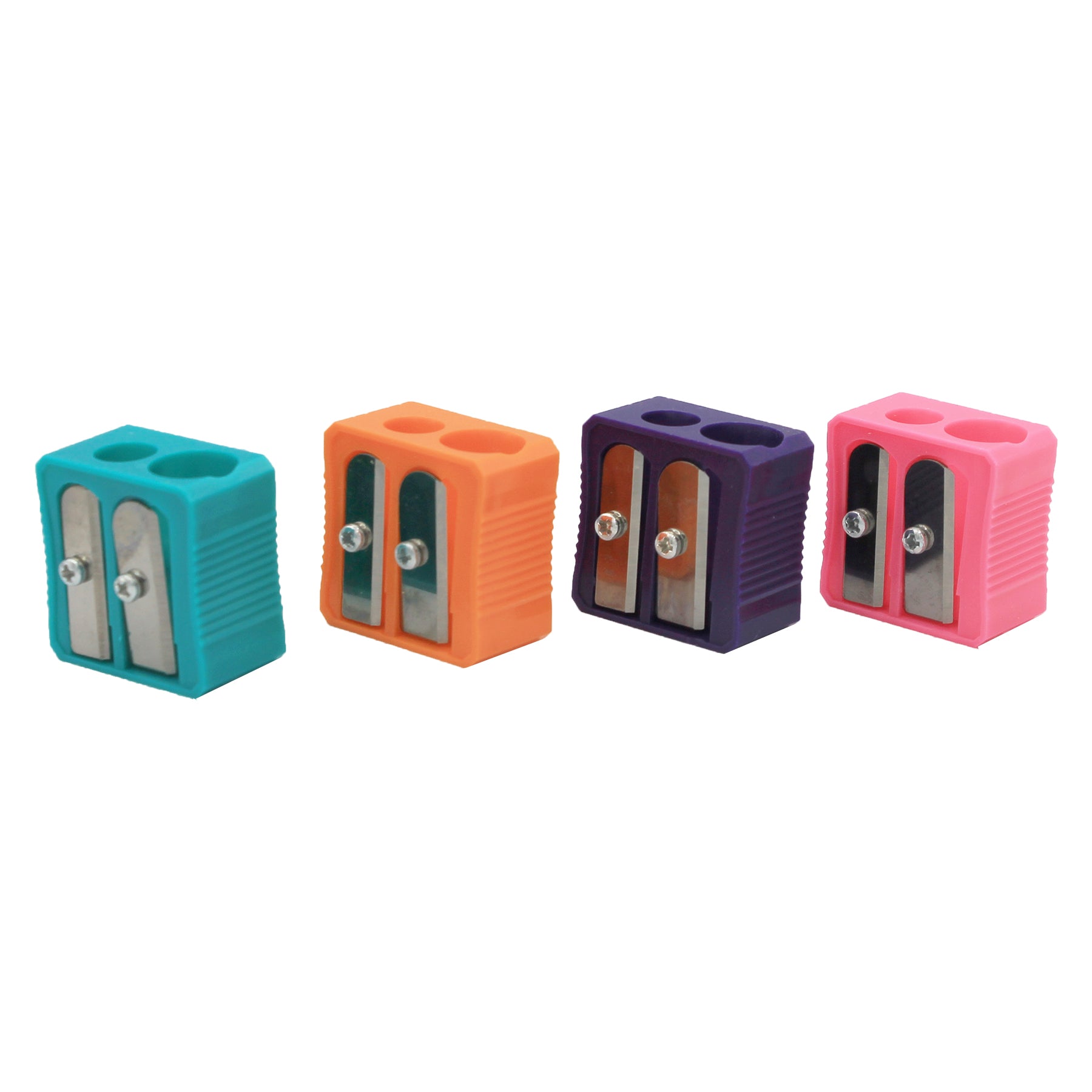 Dual Hole Plastic Pencil Sharpener, Assorted Colors