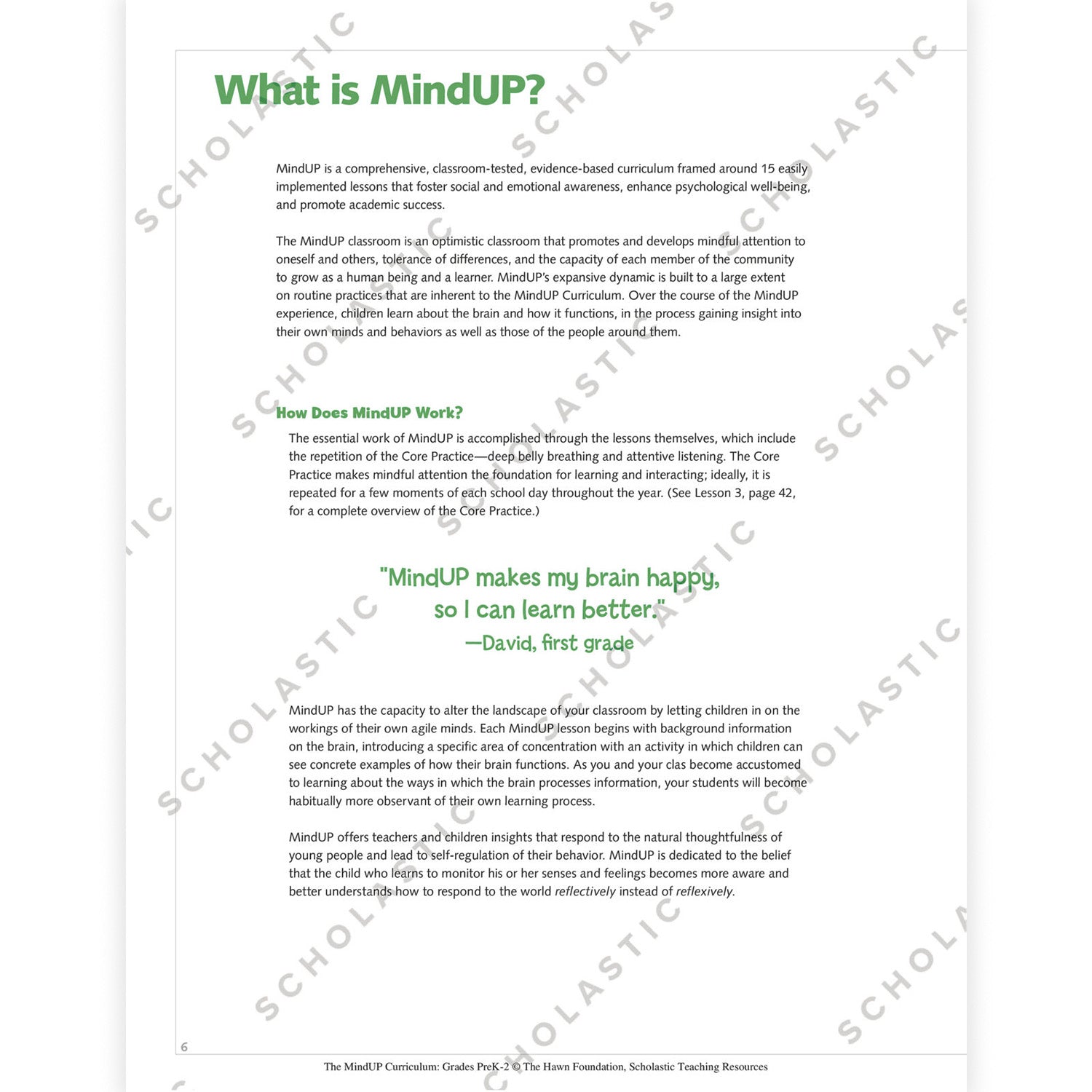 The MindUP Curriculum: Grades PreK–2
