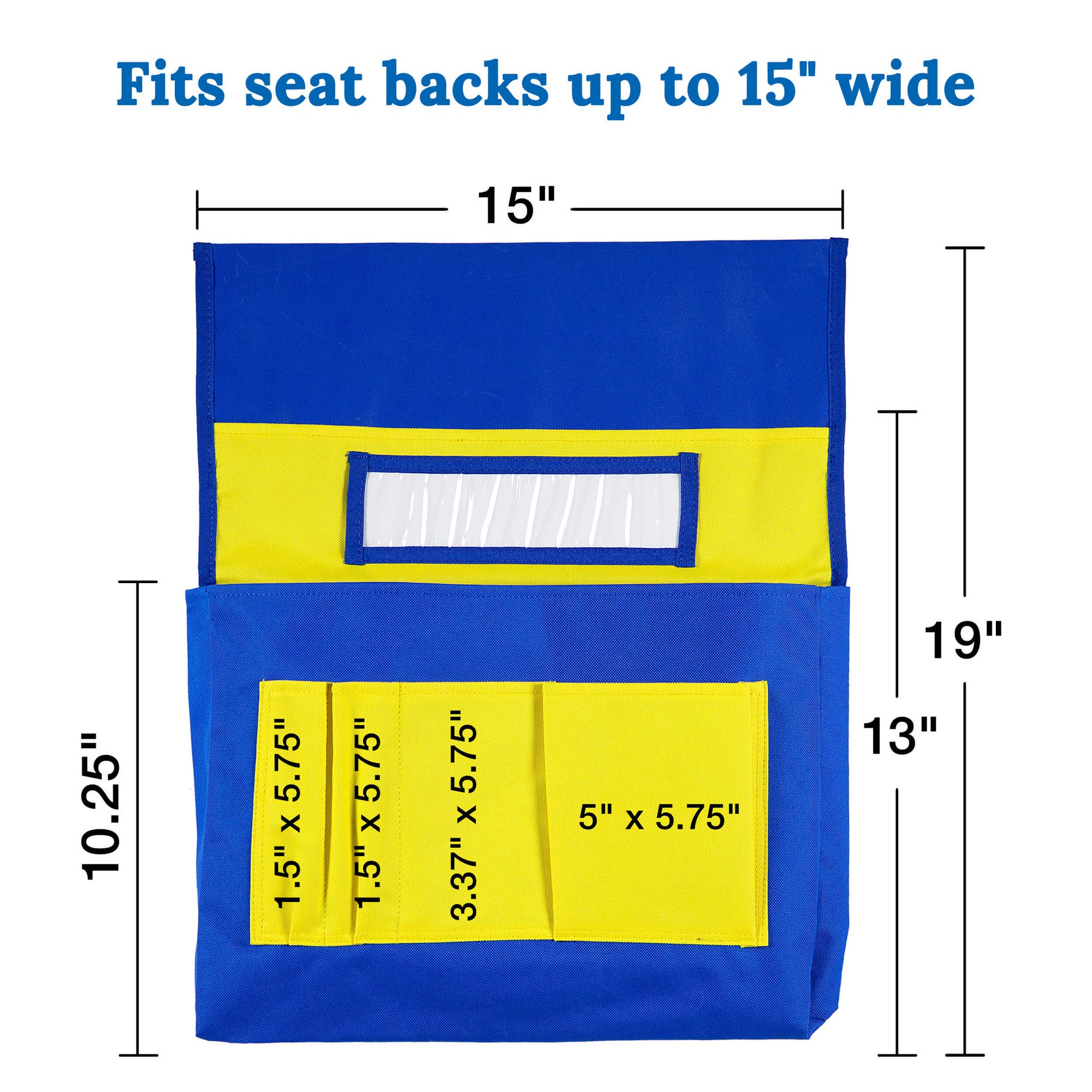 Chairback Buddy™ Pocket Chart, Blue/Yellow