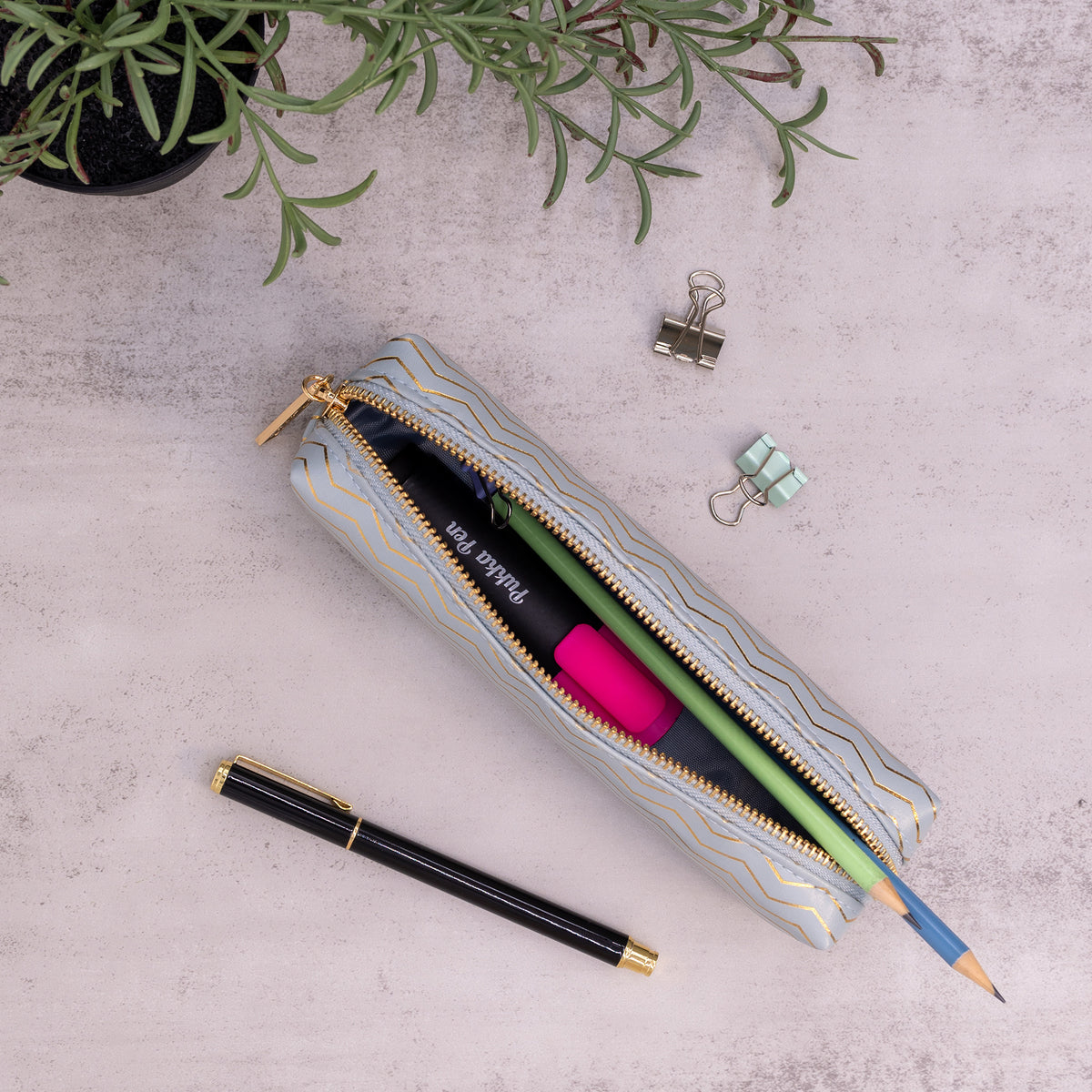 Pencil Case, Haze, Blue