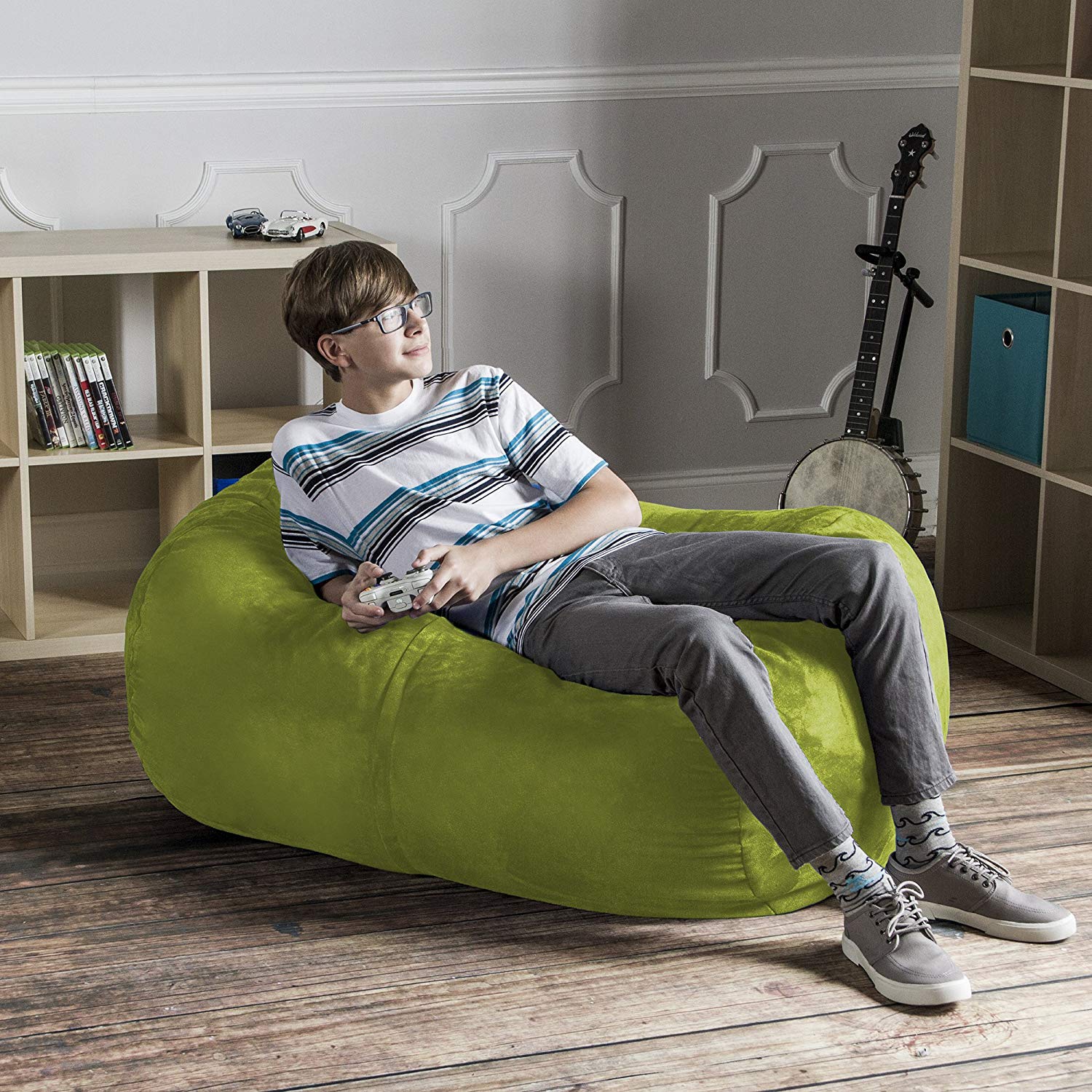Jaxx Sofa Saxx 4-foot Bean Bag Lounger, Lime