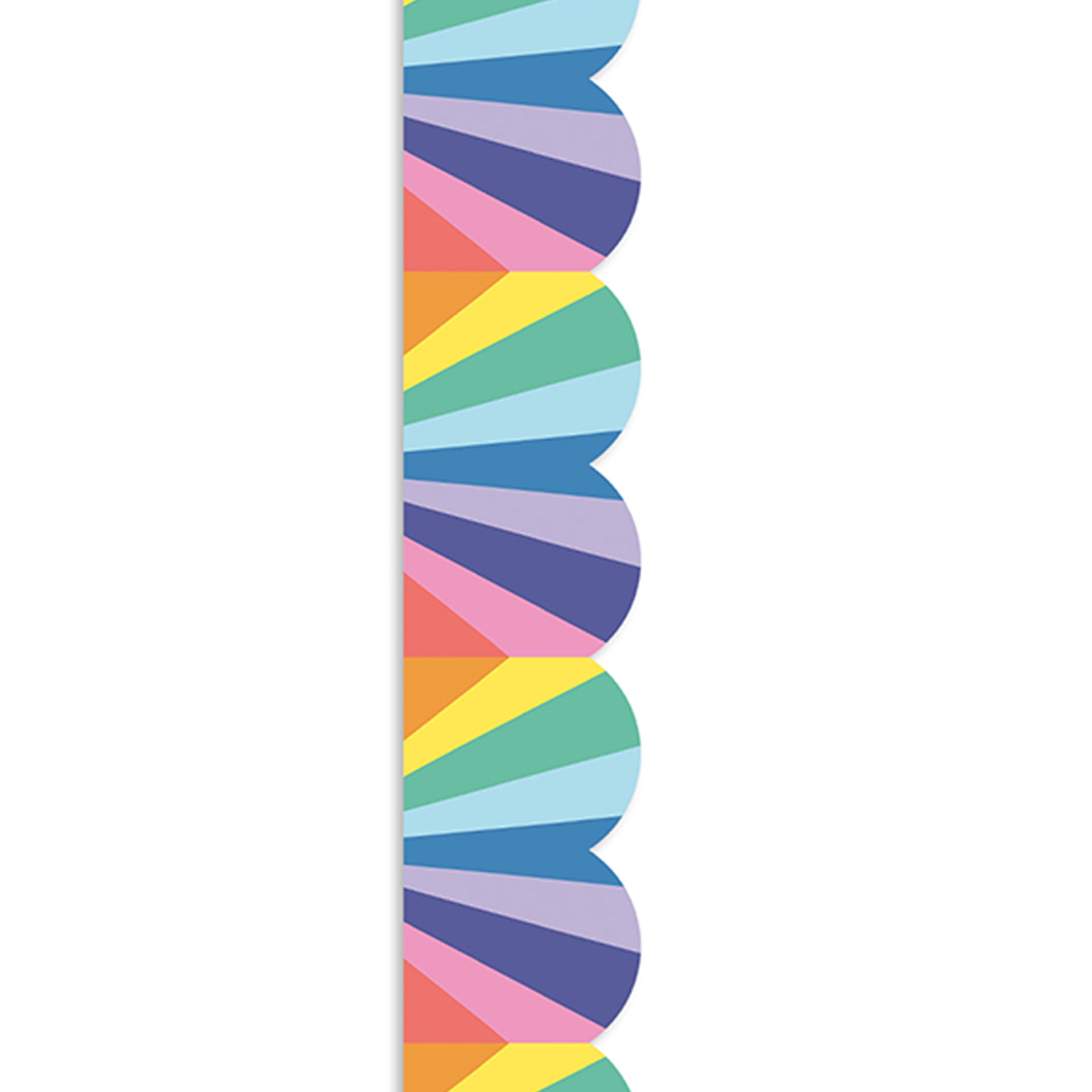 We Stick Together Rainbow Burst Scalloped Bulletin Board Borders, 39 Feet