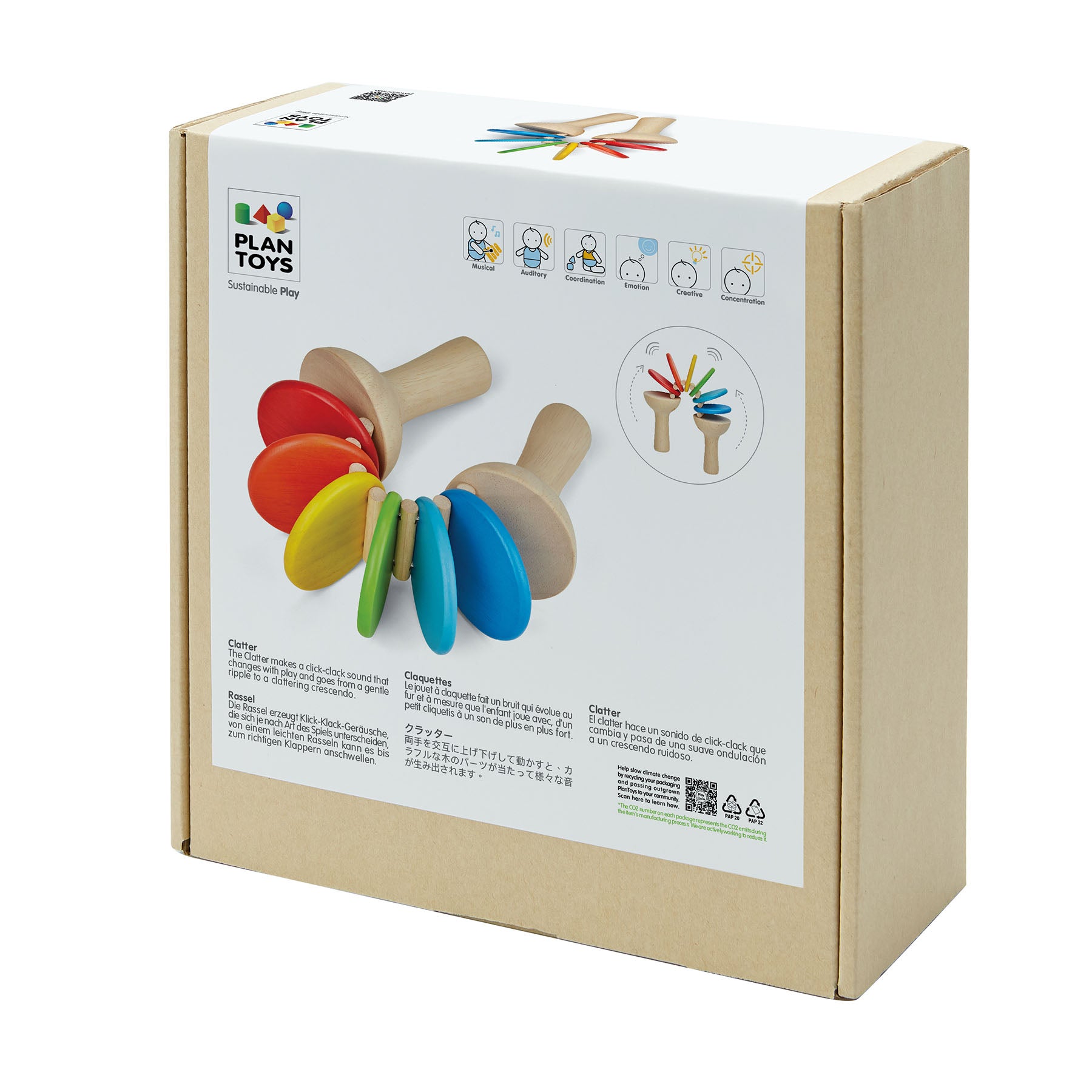 Wooden Clatter Toy Percussion Instrument