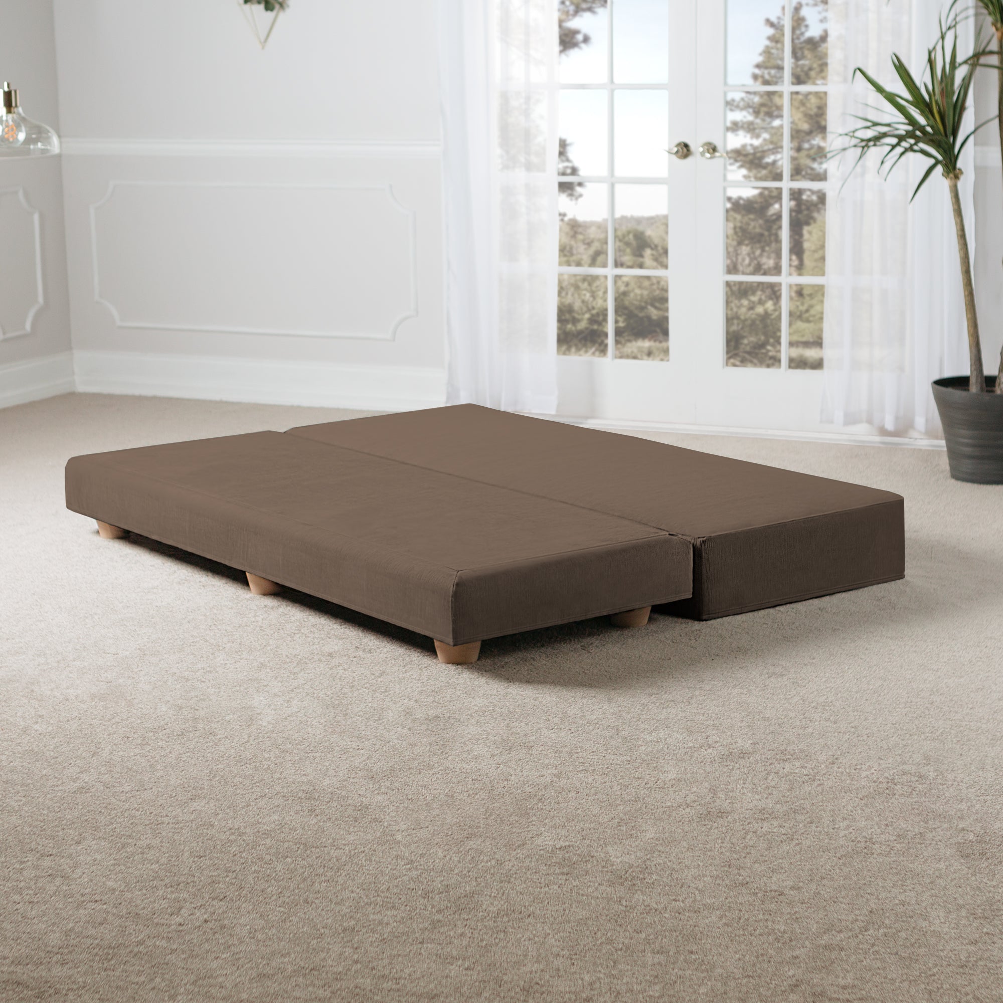 Jaxx Alon Daybed | Fold-Out Sleeper | Queen-Size Mattress - Toffee