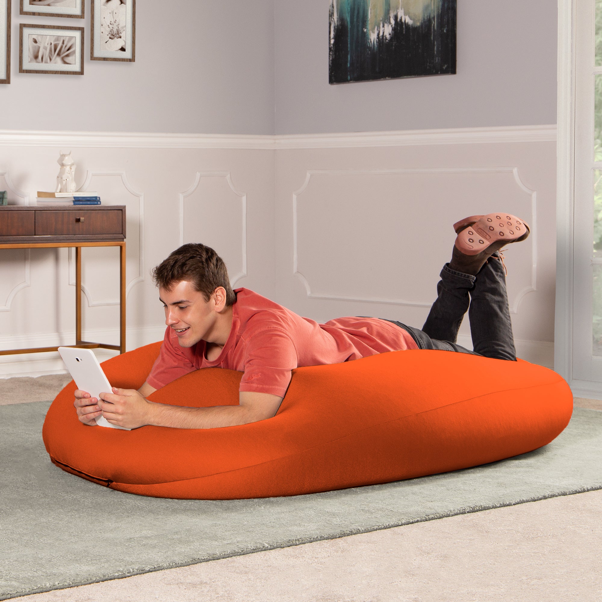 Nimbus Spandex Bean Bag Chair, Large, Orange