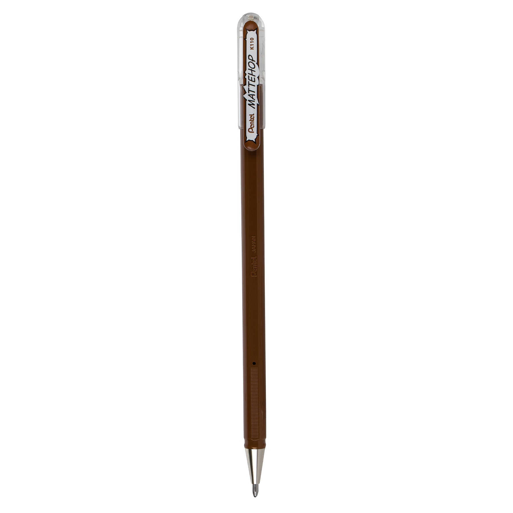 Hybrid MATTEHOP Gel Roller, 1.0mm, Matte Brown Ink. Pack of 12