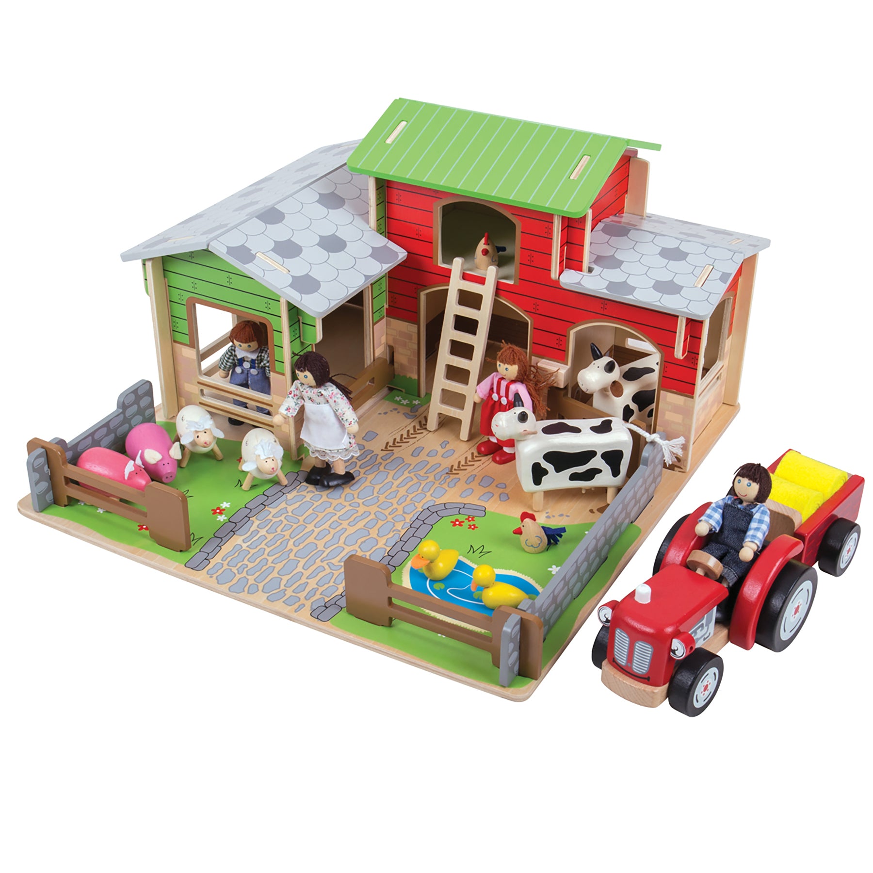 Wooden Farm Animals, Set of 10