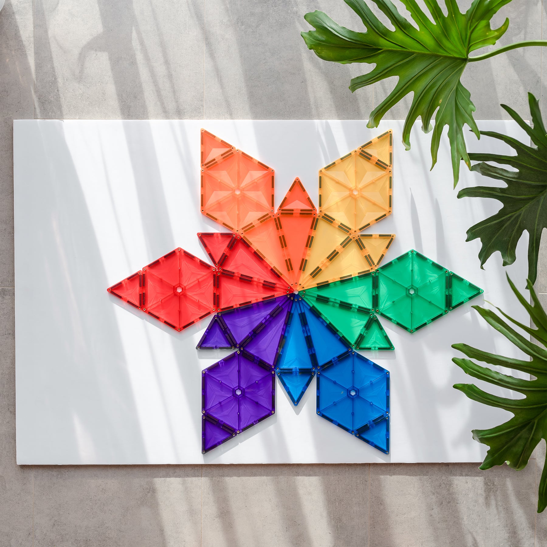 Magnetic Tiles Rainbow Geometry Pack, 30 Pieces