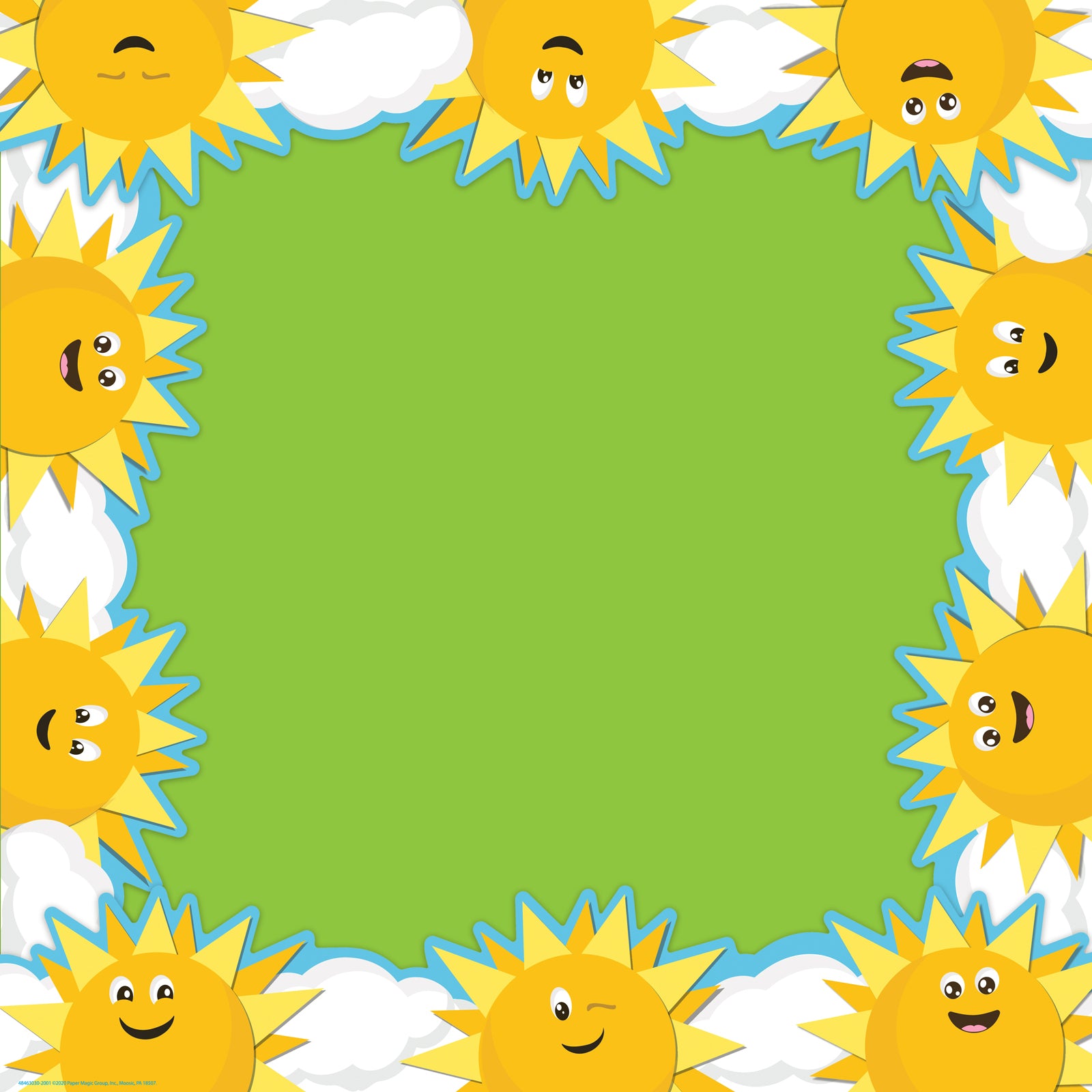 Growth Mindset Sun & Clouds Deco Trim® Extra Wide Die-Cut, 37 Feet