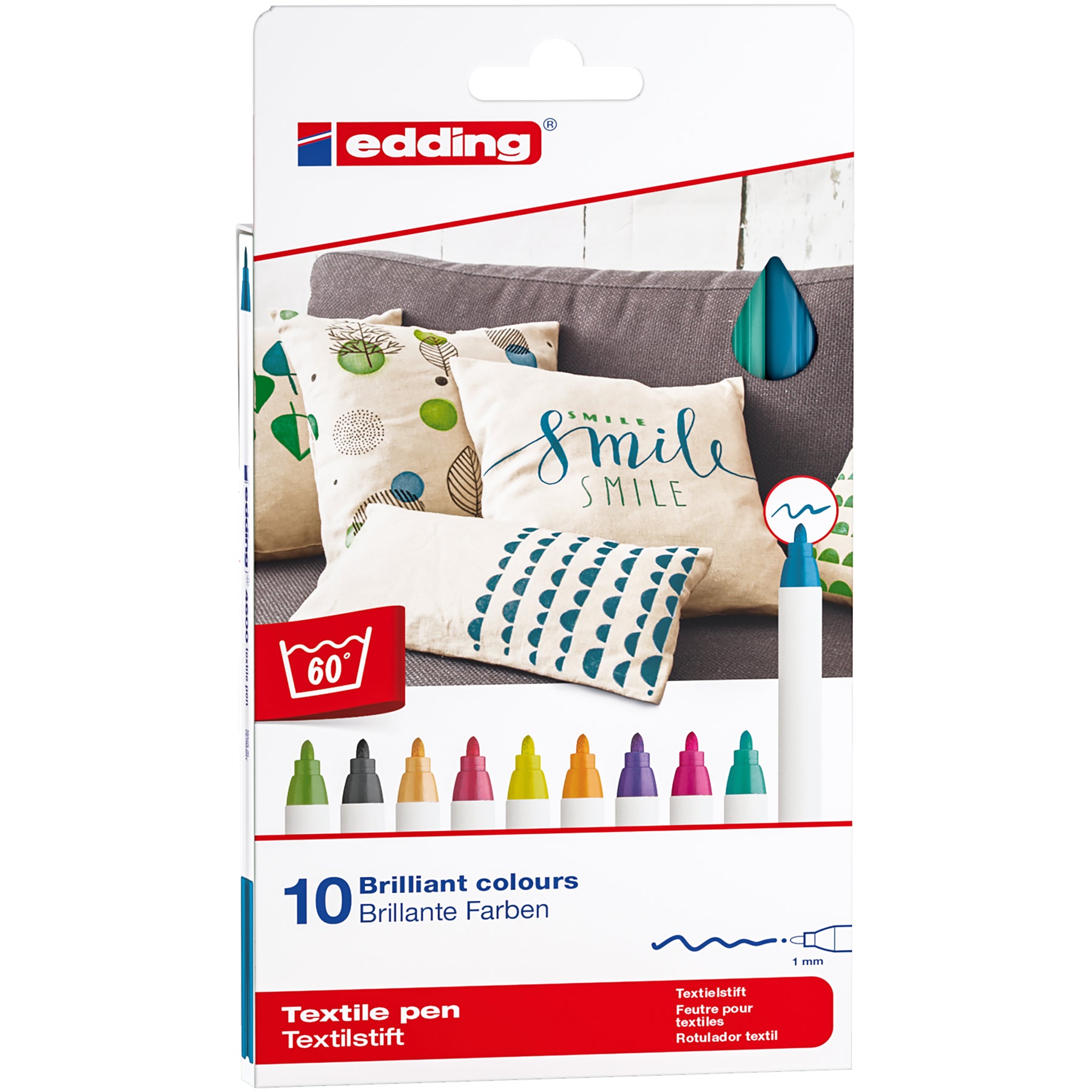edding 4600 Textile Pen - Set of 10 - Fun