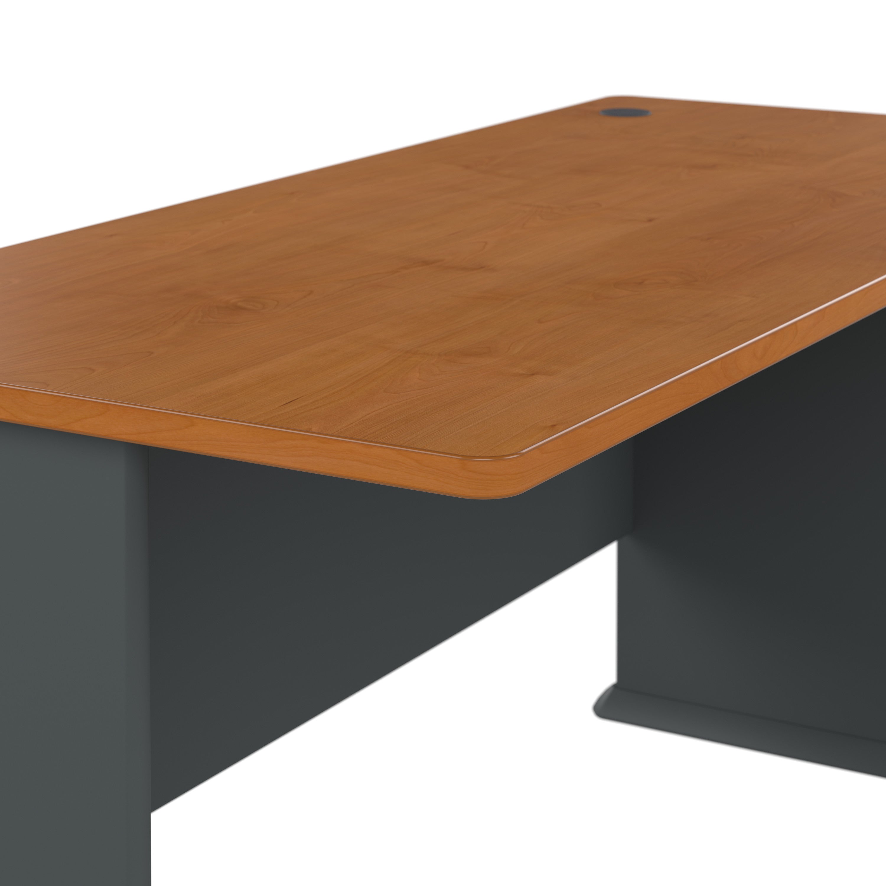 Bush Business Furniture Series A 60W Desk in Natural Cherry and Slate - 59.57" Width x 26.81" Depth x 29.66" Height