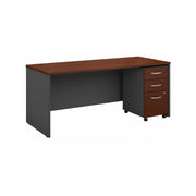Bush Business Furniture Series C 72W x 30D Office Desk with Mobile File Cabinet in Hansen Cherry - 71.1" Width x 29.37" Depth x 29.84" Height