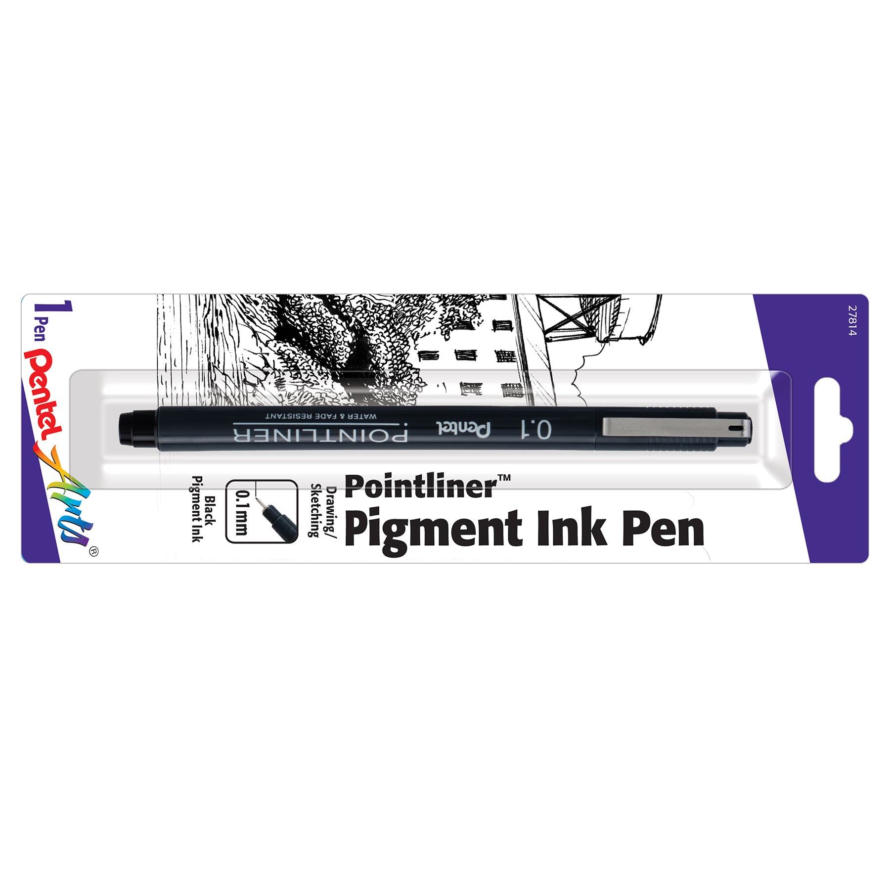 Pointliner Pen, 0.1mm, Black Pigment Ink, 1-Pack