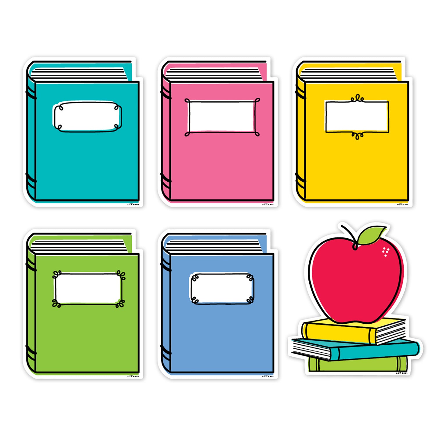 Core Decor Doodle Books 6" Designer Cut-Outs, Pack of 36