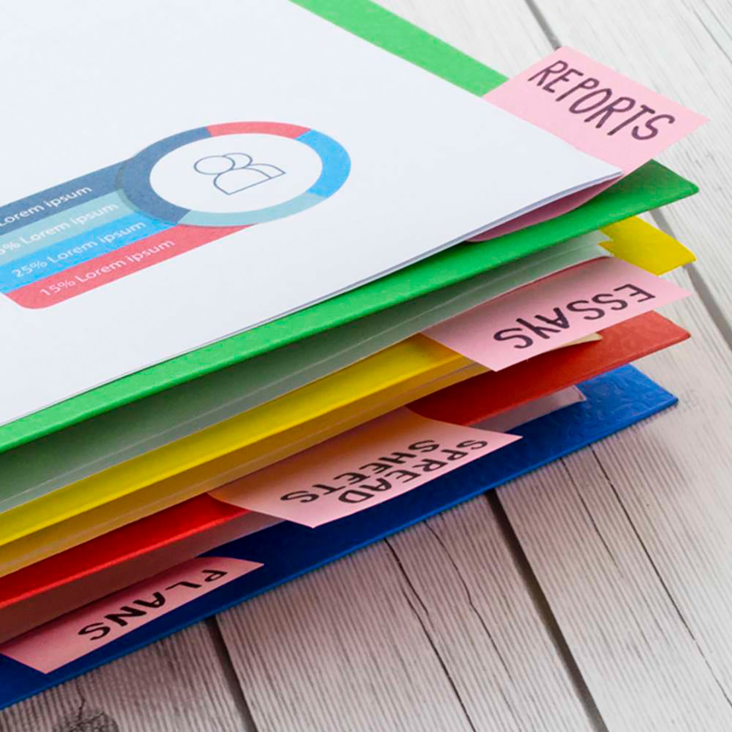 8-Pocket Folder, Assorted Colors