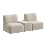 Bush Business Furniture Assemble Modular 2 Seater Sectional with Charging Station in Oat Fabric - 79.92" Width x 30.51" Depth x 29.92" Height