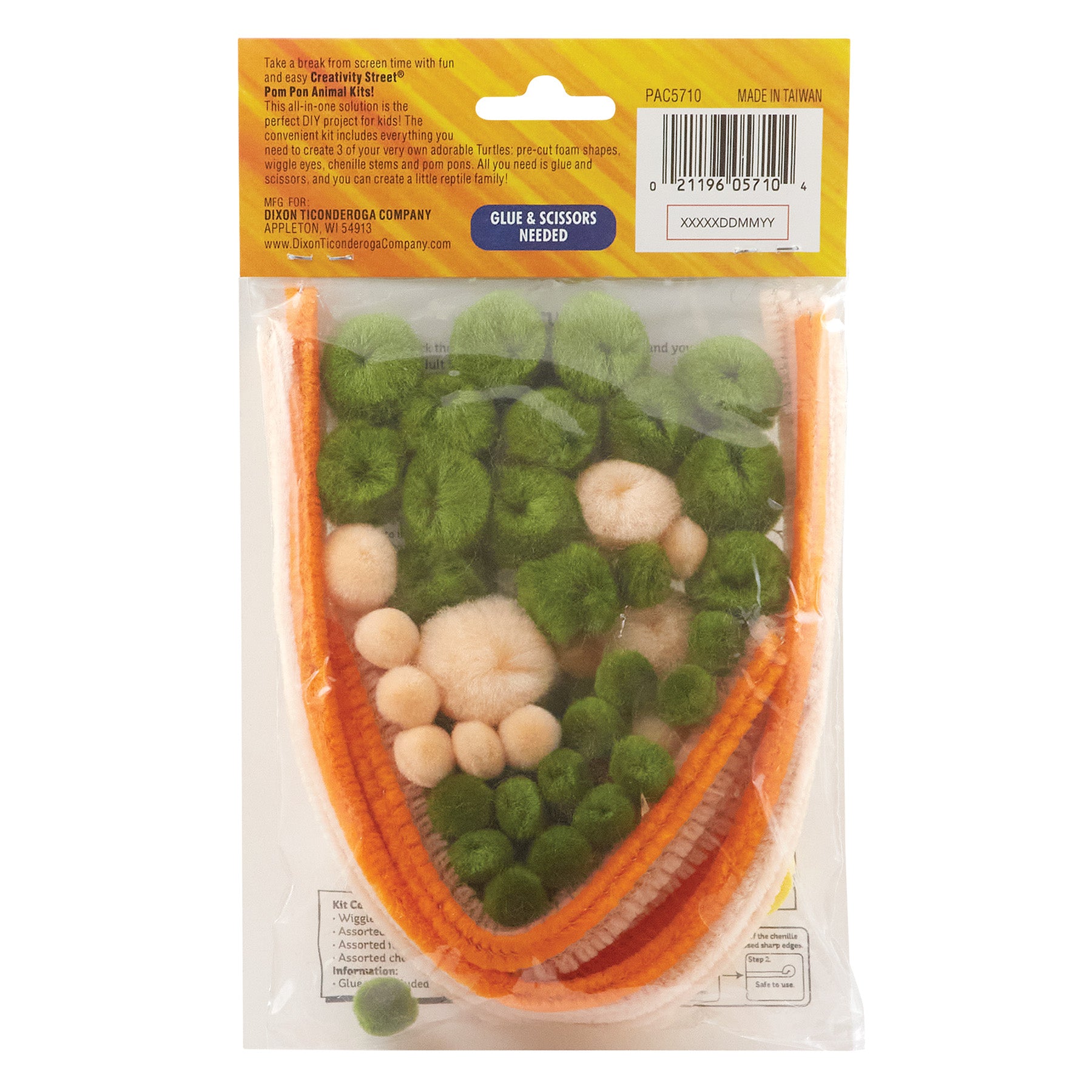 Pom Pon Animal Kit, Turtle Family, Assorted Sizes, 1 Kit Makes 3 Animals