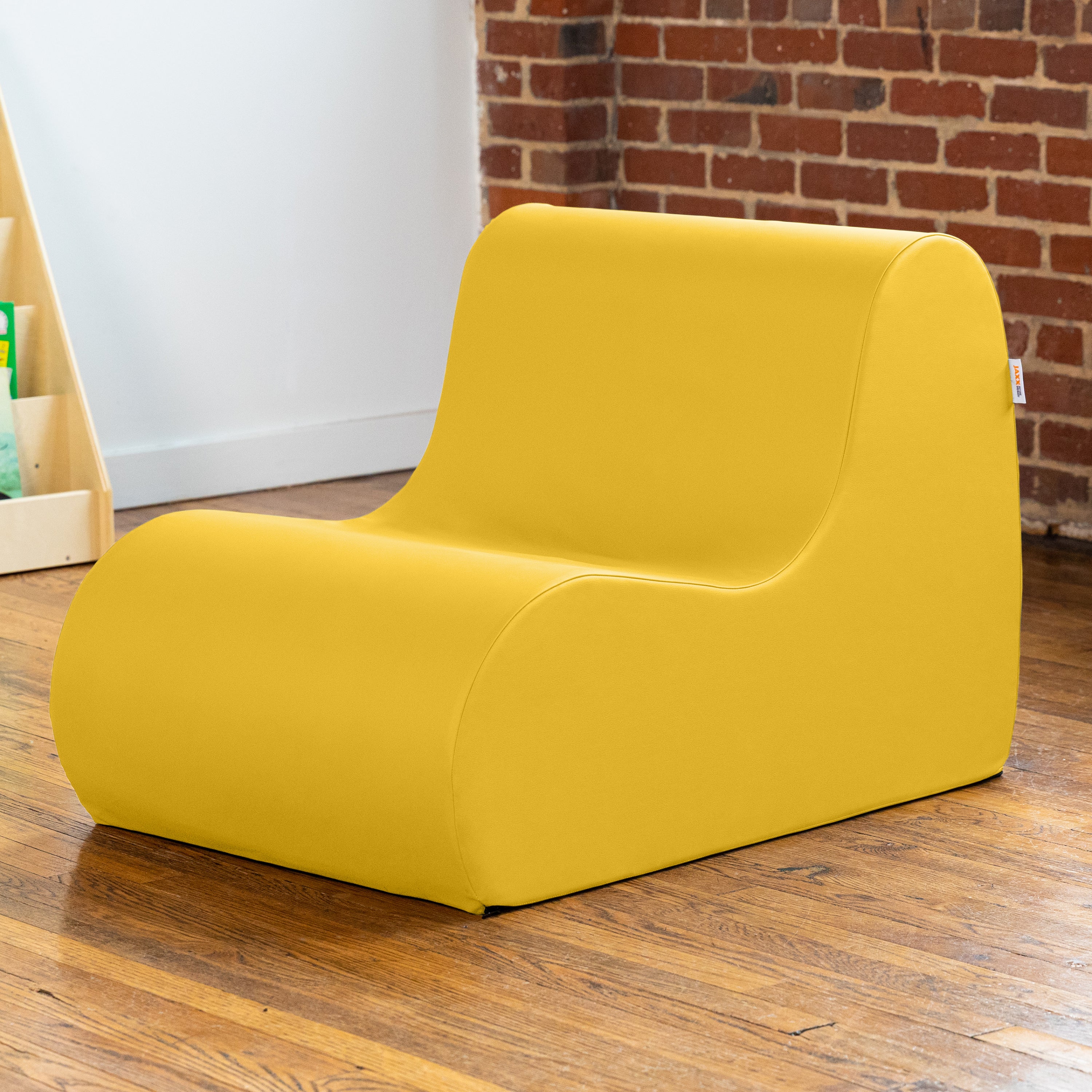 Jaxx Midtown Medium Classroom Soft Foam Chair - Premium Vinyl Cover - Yellow