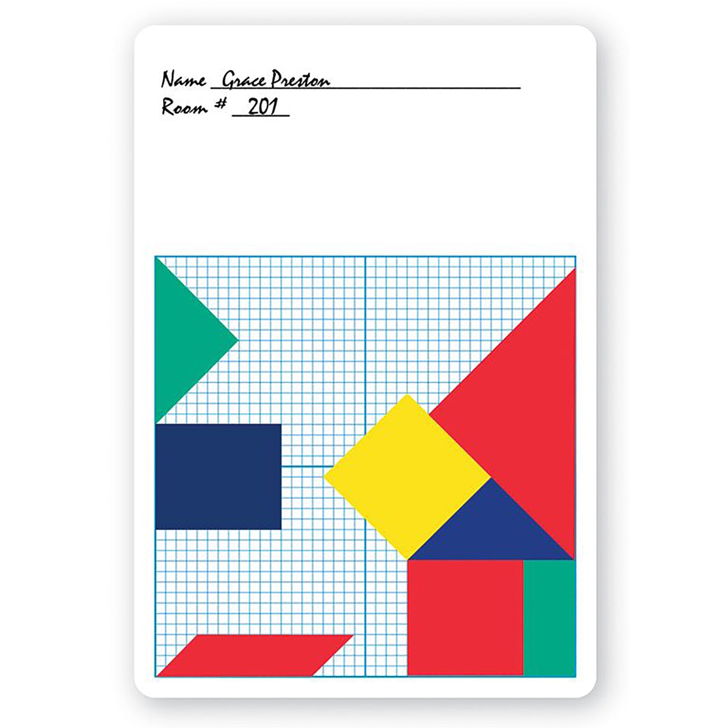 1/4" Graph Dry Erase Board, 11" x 16", Pack of 12