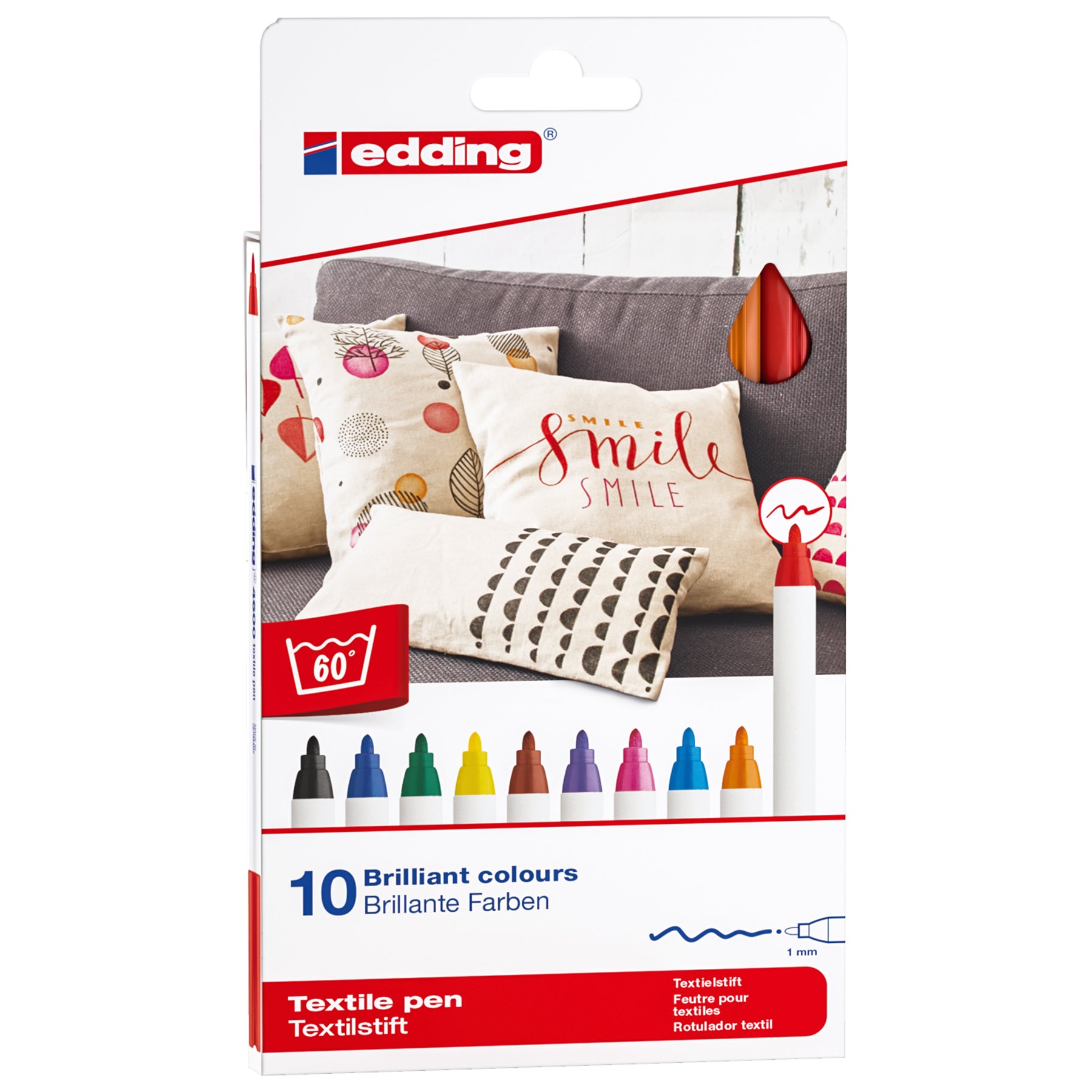 edding 4600 Textile Pen - Set of 10 - Basic