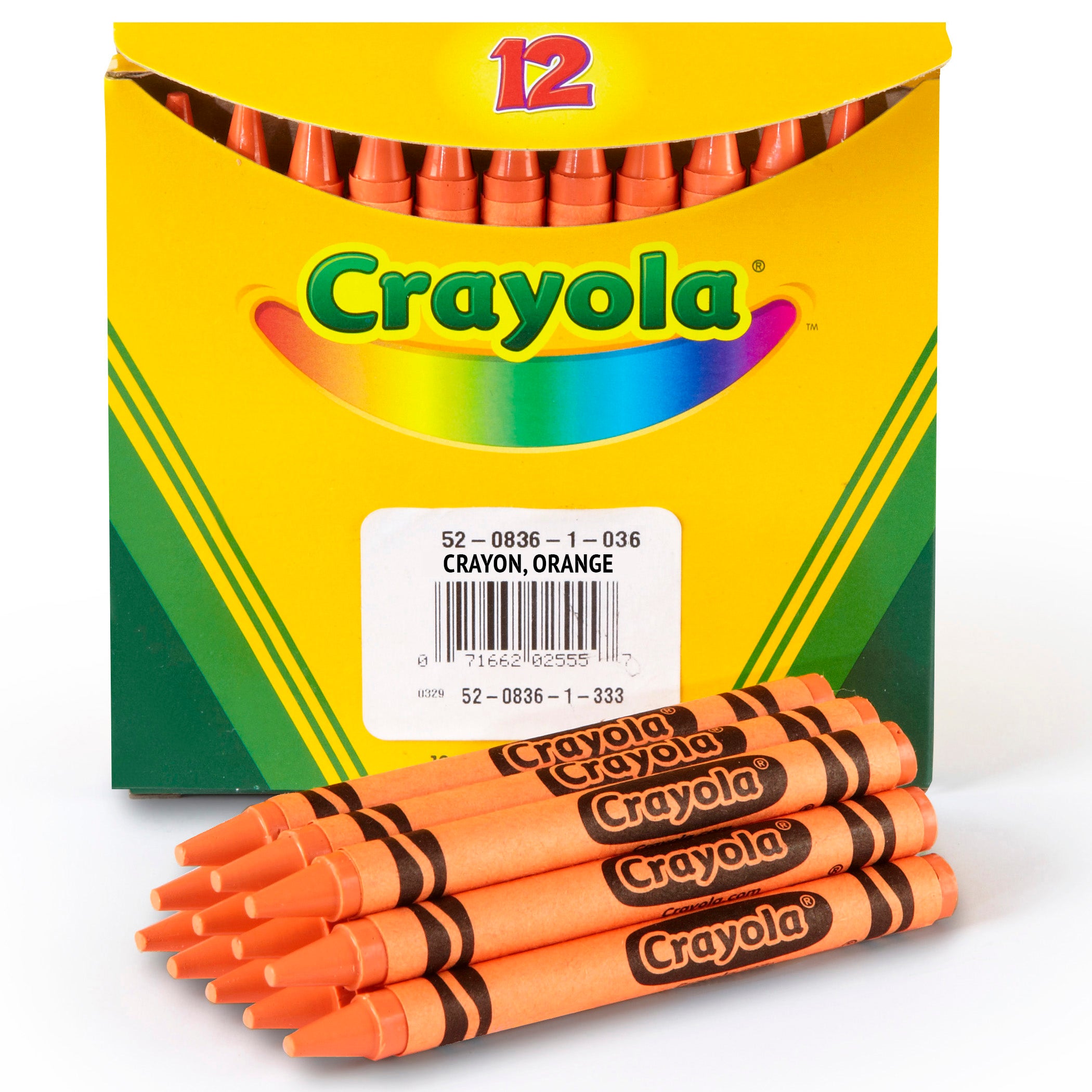 Bulk Crayons, Orange, Regular Size, 12 Count