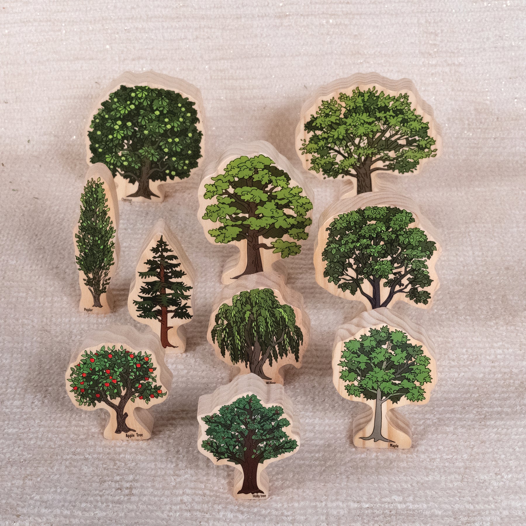 Trees of All Seasons Wooden Blocks - Set of 10 - Ages 2+