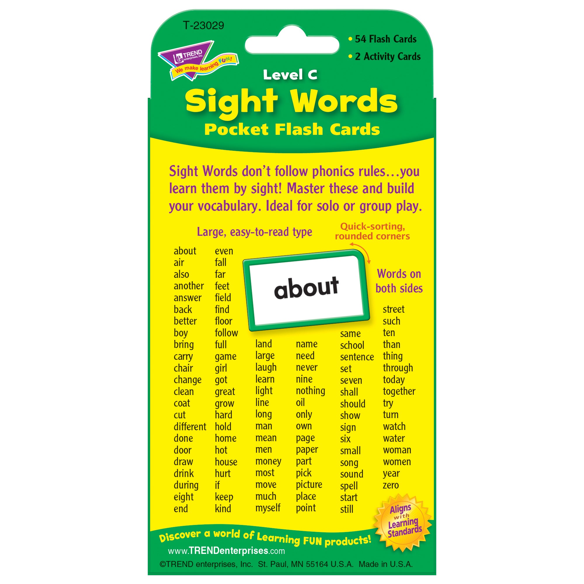 Sight Words – Level C Pocket Flash Cards