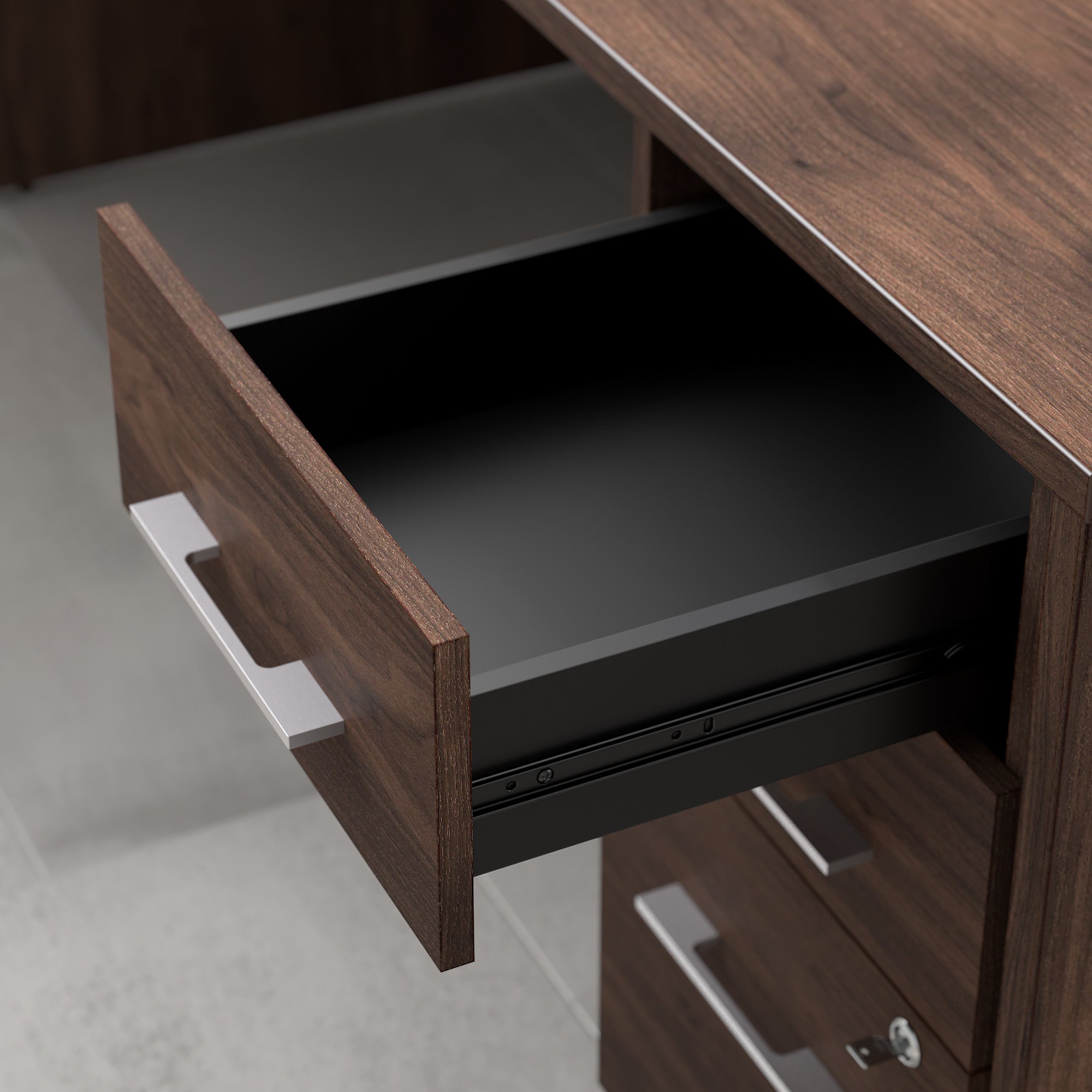 Bush Business Furniture Office 500 16W 3 Drawer File Cabinet in Black Walnut - Assembled - 15.75" Width x 20.35" Depth x 28.84" Height